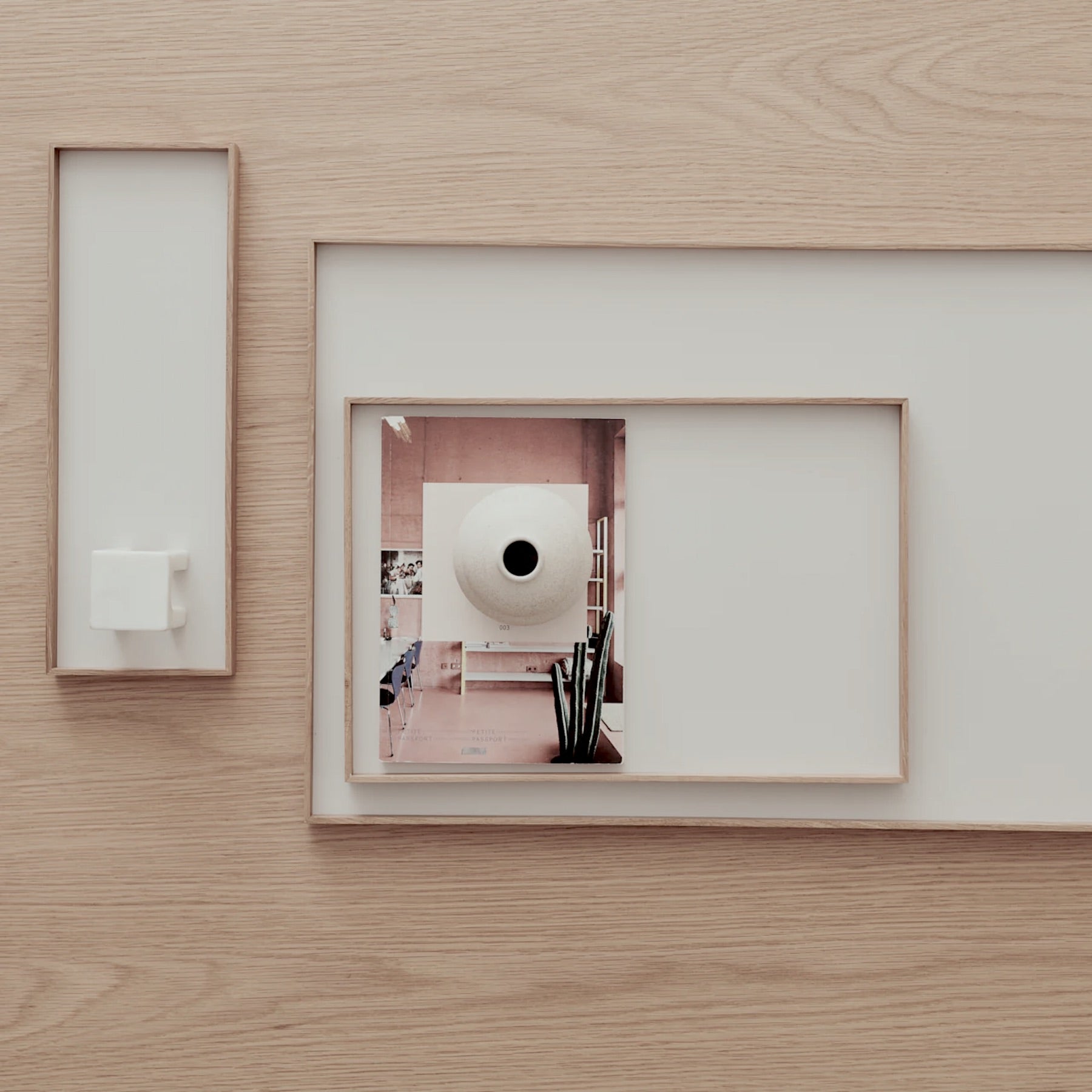 FRAME tray large, oak/beige