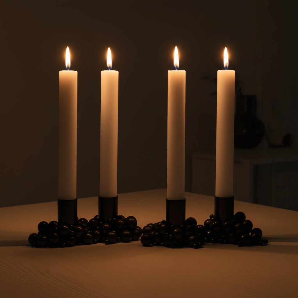 MOLEKYL candlelight set of 4, black