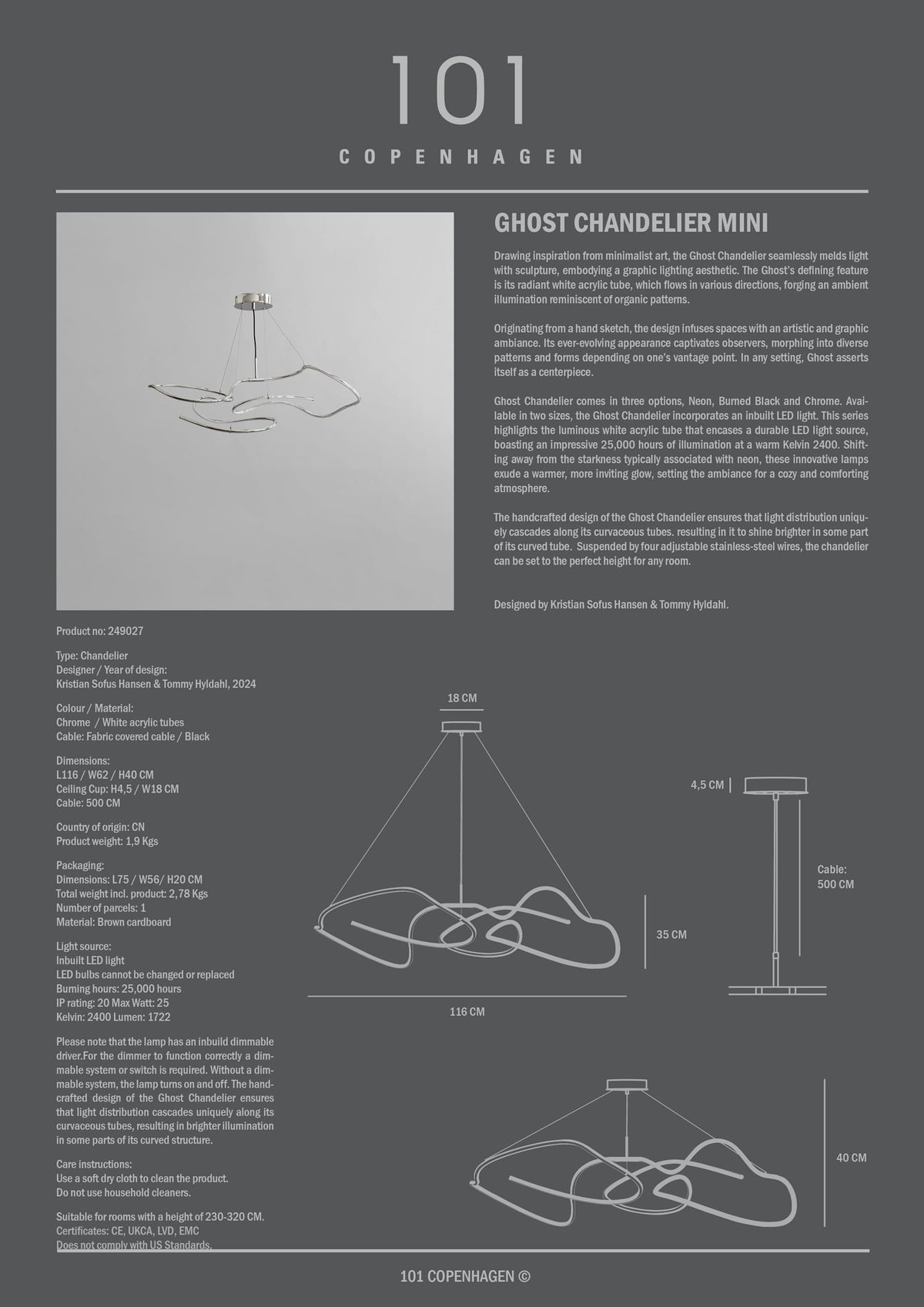 Ghost Chandelier, Mini - Chrome