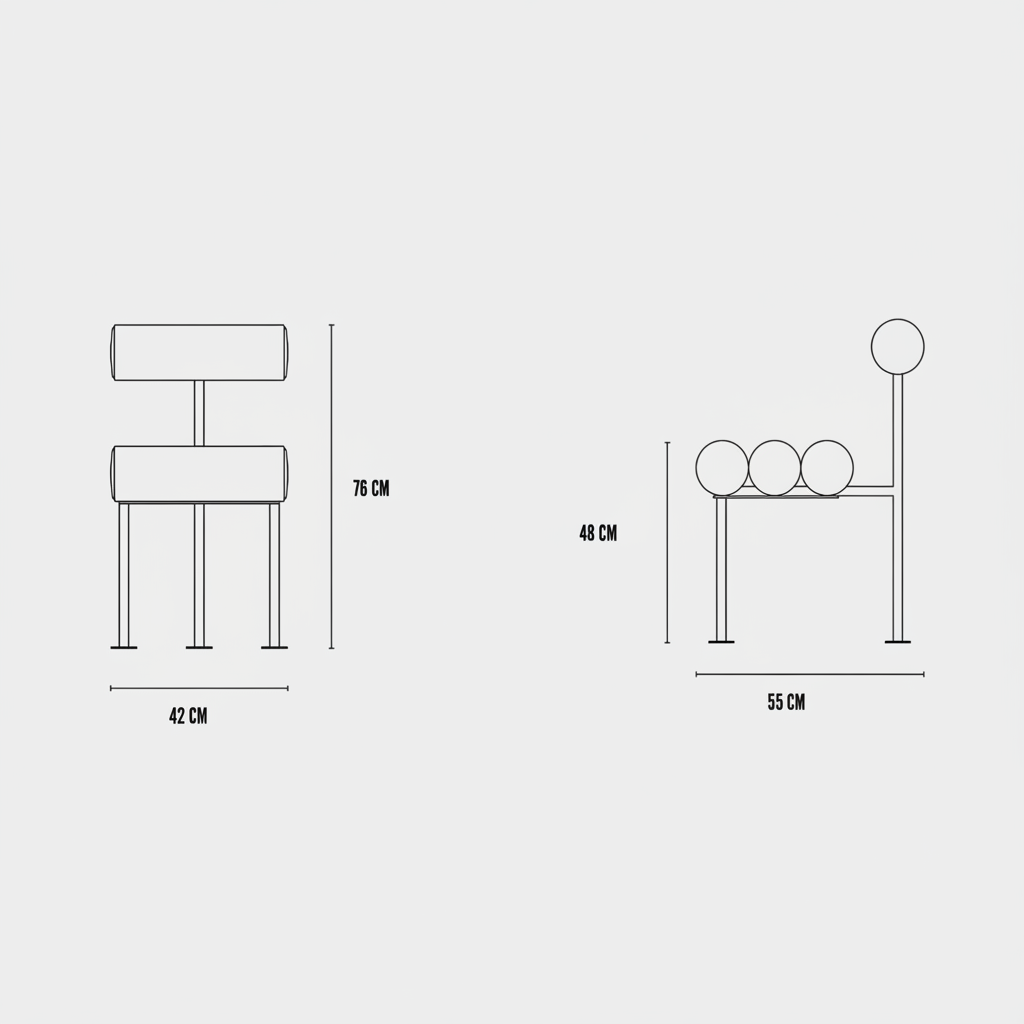 Hiro Dining Chair, Black Frame - Peat