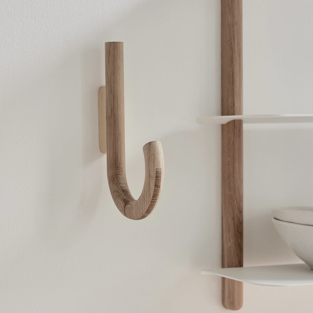 HOOK Big, oak-brass