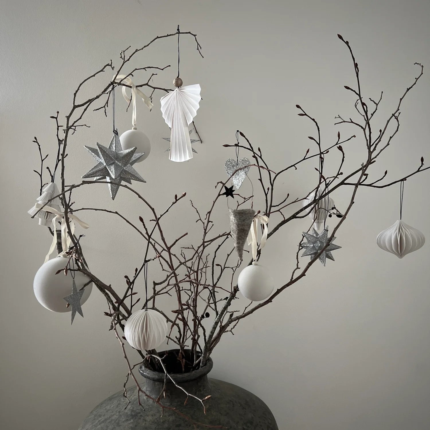 Holiday Ornament - Angel, nude grey (set of 6)