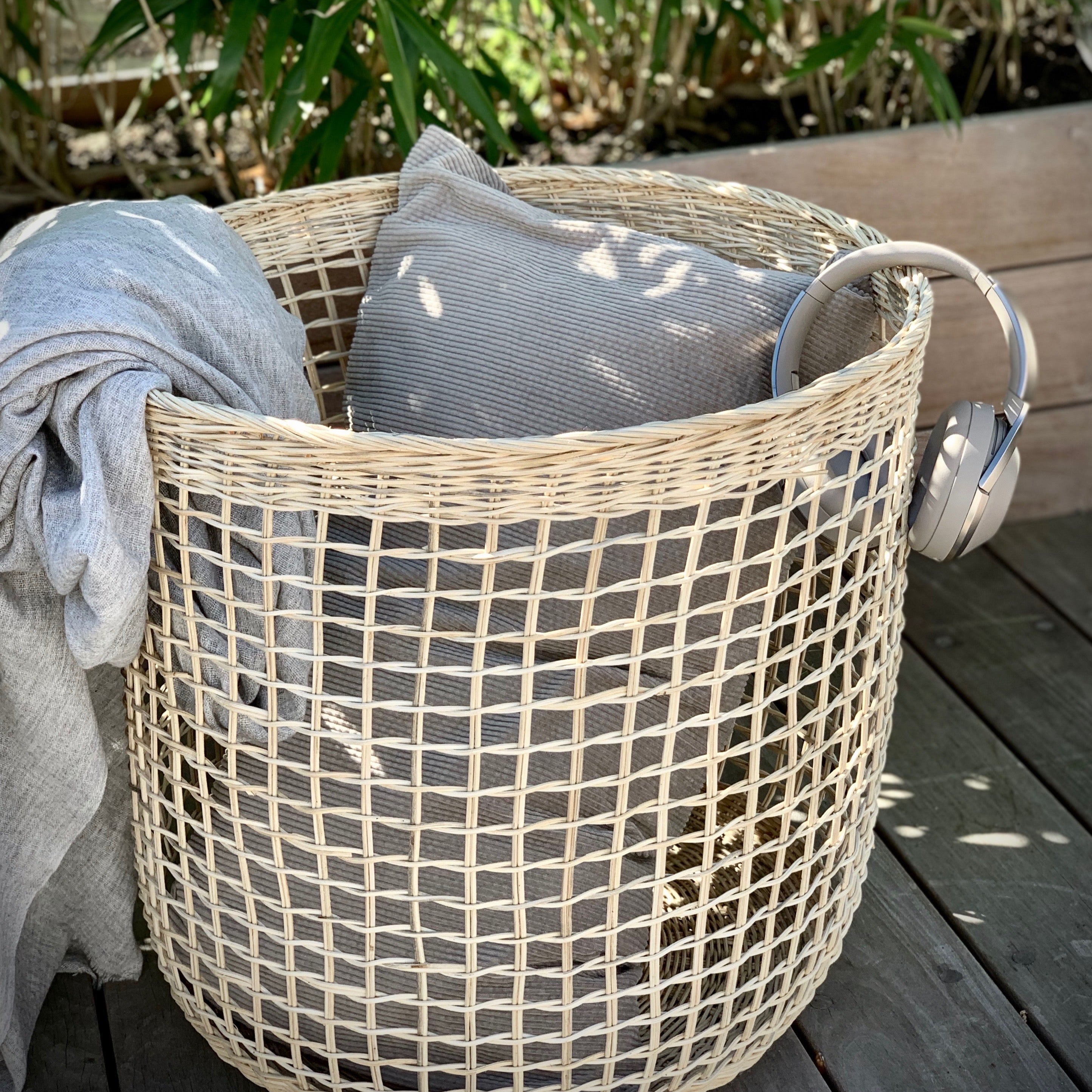 Rattan baskets, set of 3