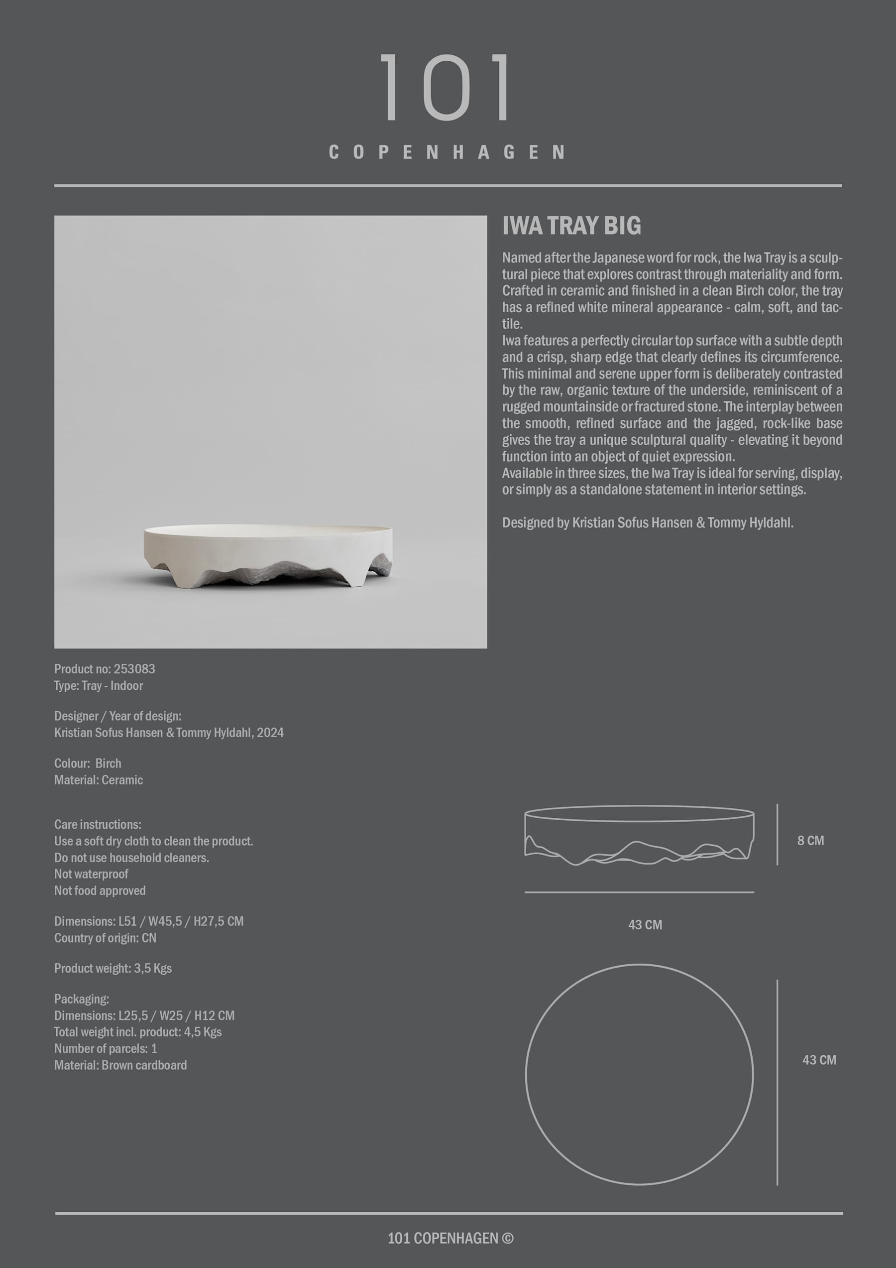 Iwa Tray, Big - Birch
