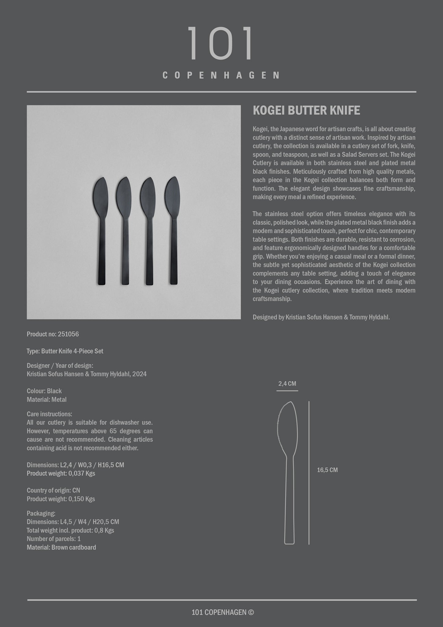 Kogei Butter Knife - Black