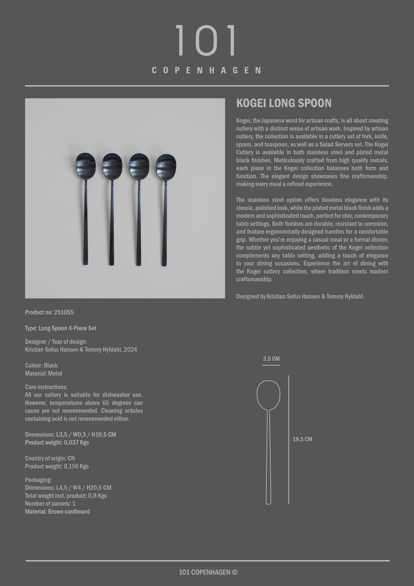 Kogei Long Spoon - Black