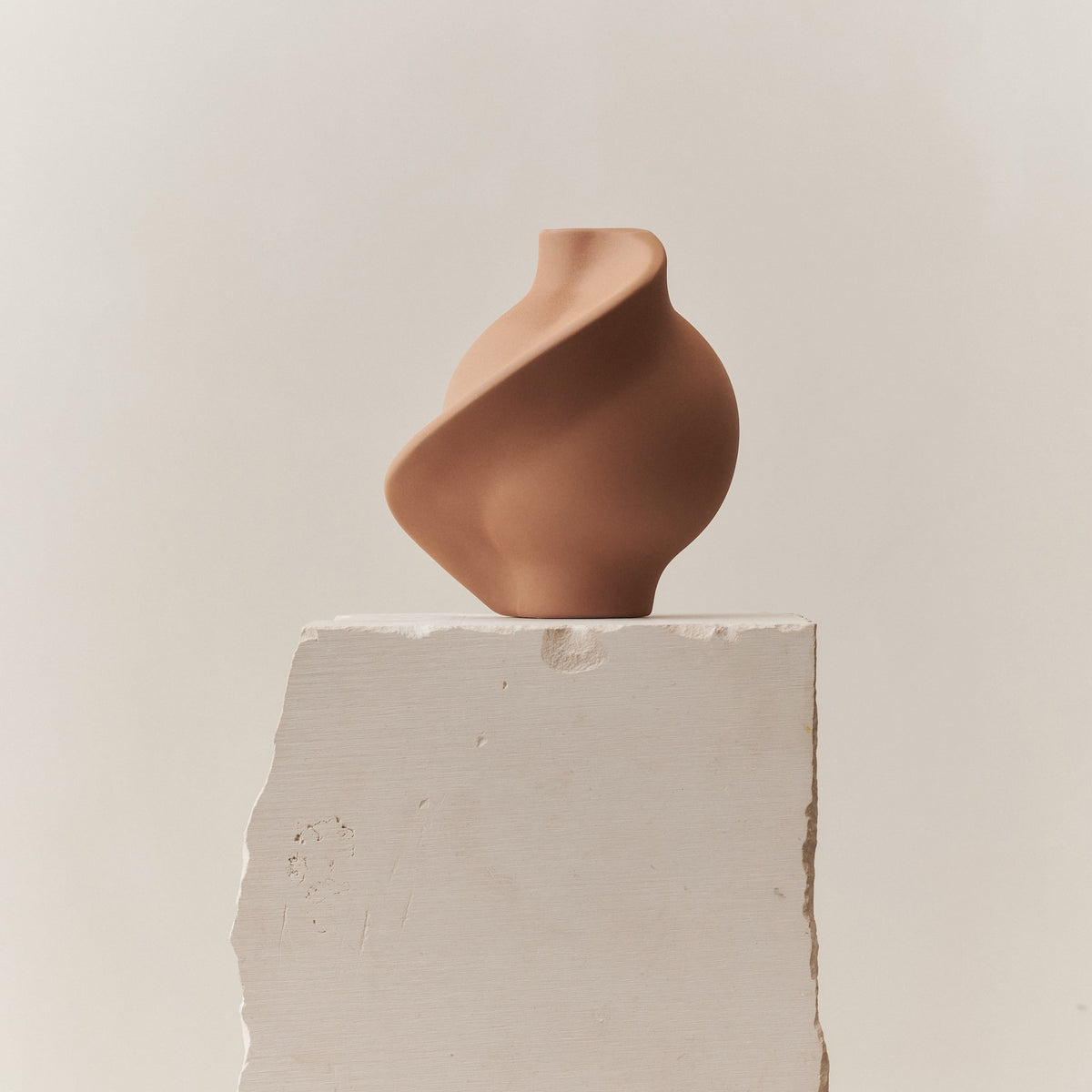 Ceramic Pirout Vase 01 Sanded Ocker