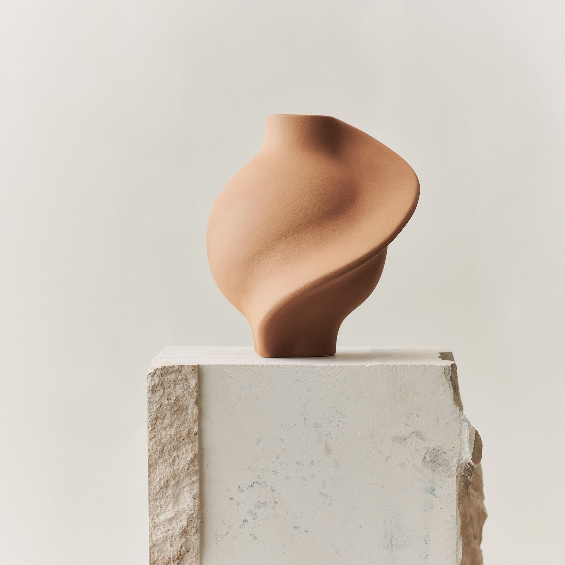 Ceramic Pirout Vase 01 Sanded Ocker