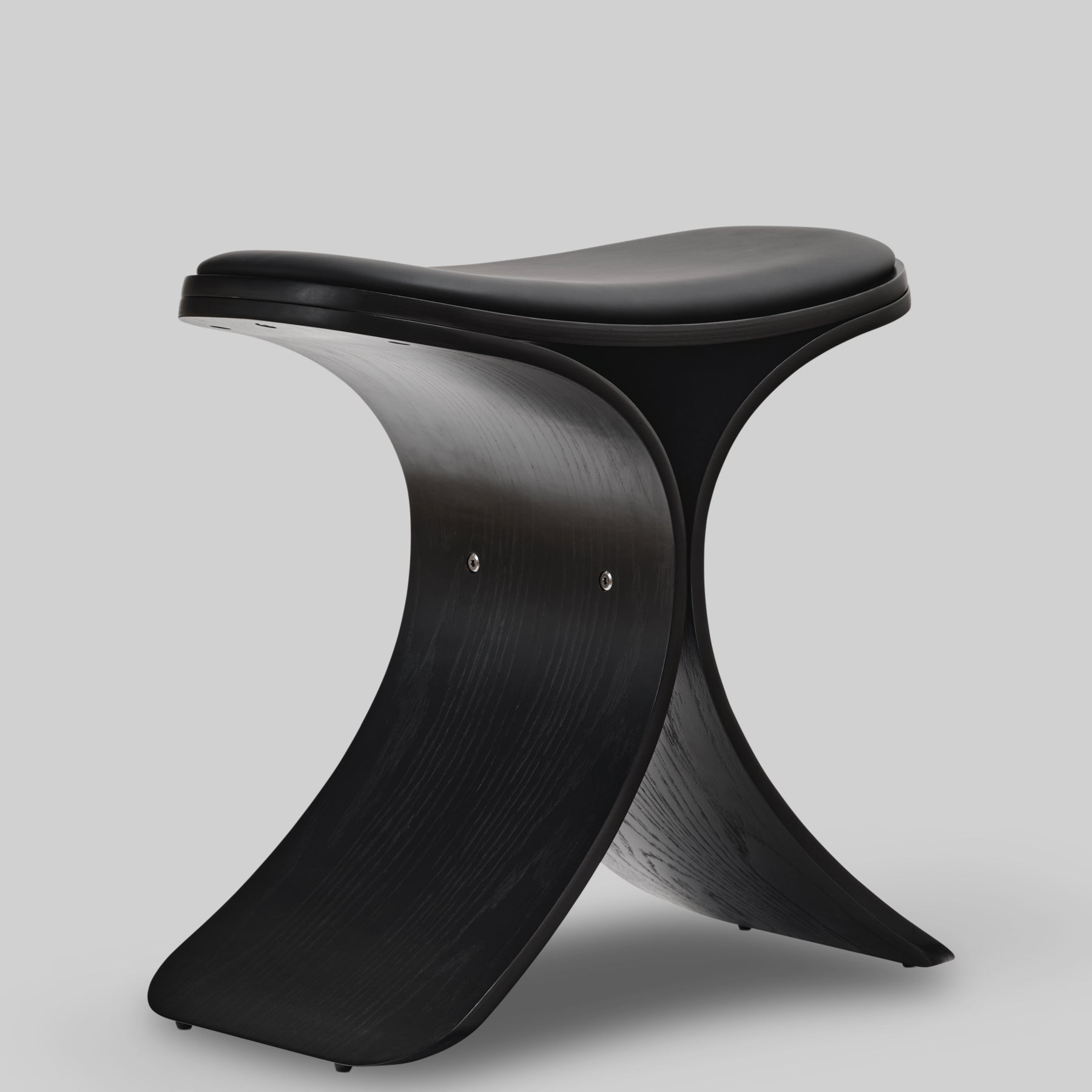 Luno Stool black oak/ black leather*