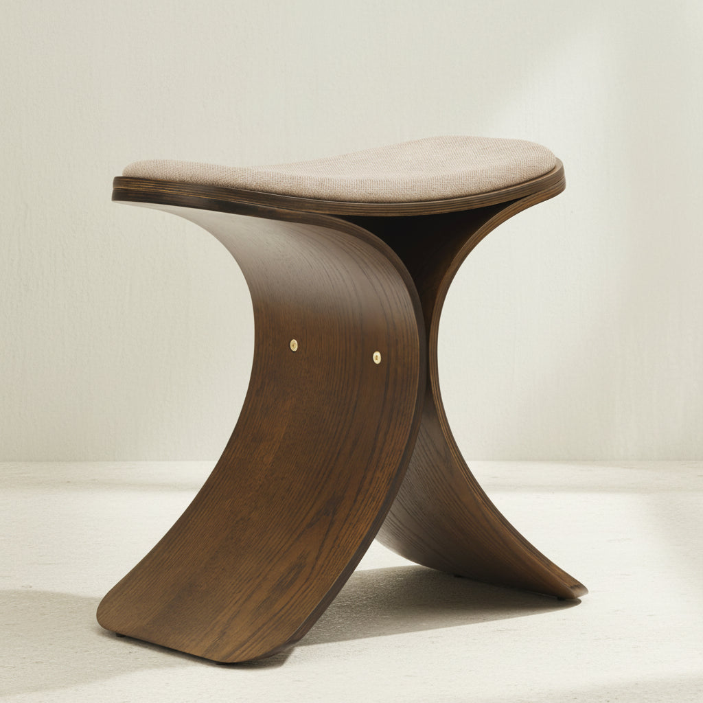 Luno Stool Dark Oak/ Dark Beige Seat