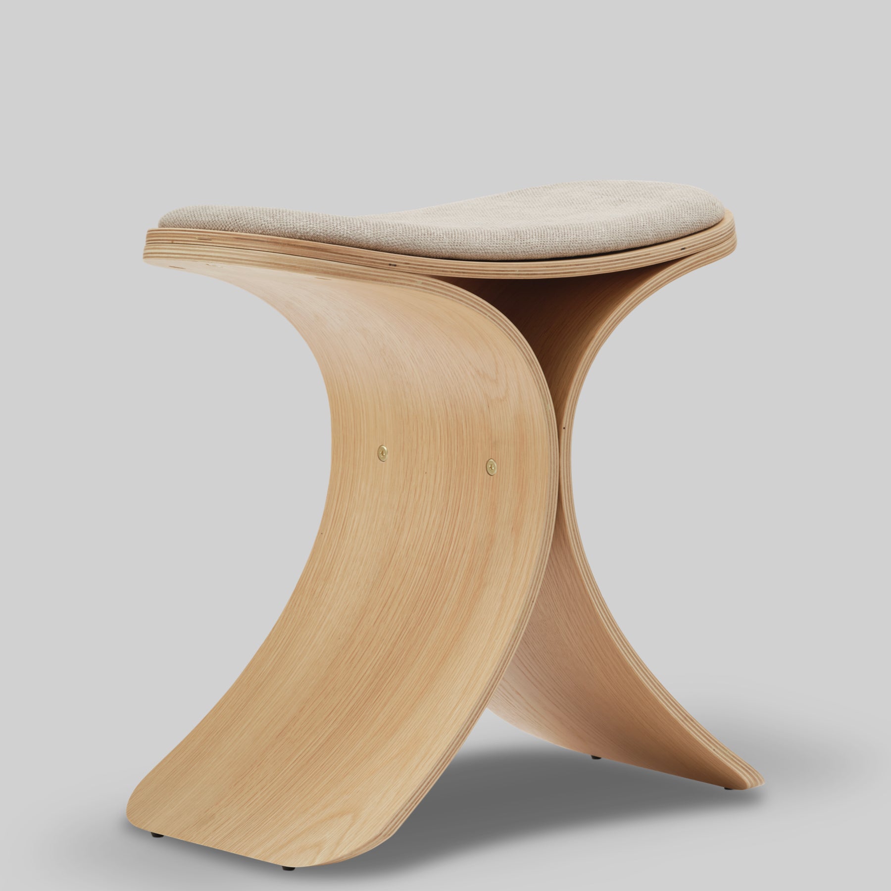 Luno Stool oak/ beige textile*