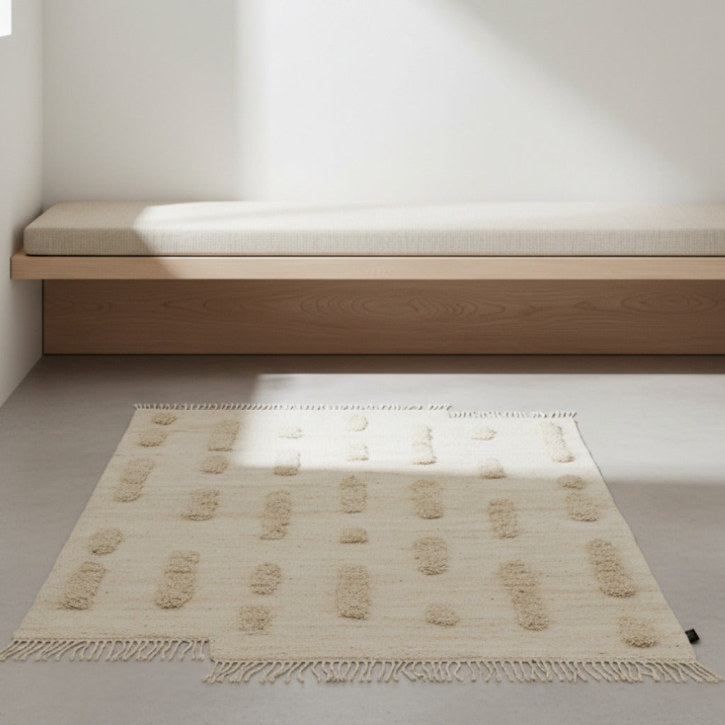 Laine - White + White - Hand Woven Rug