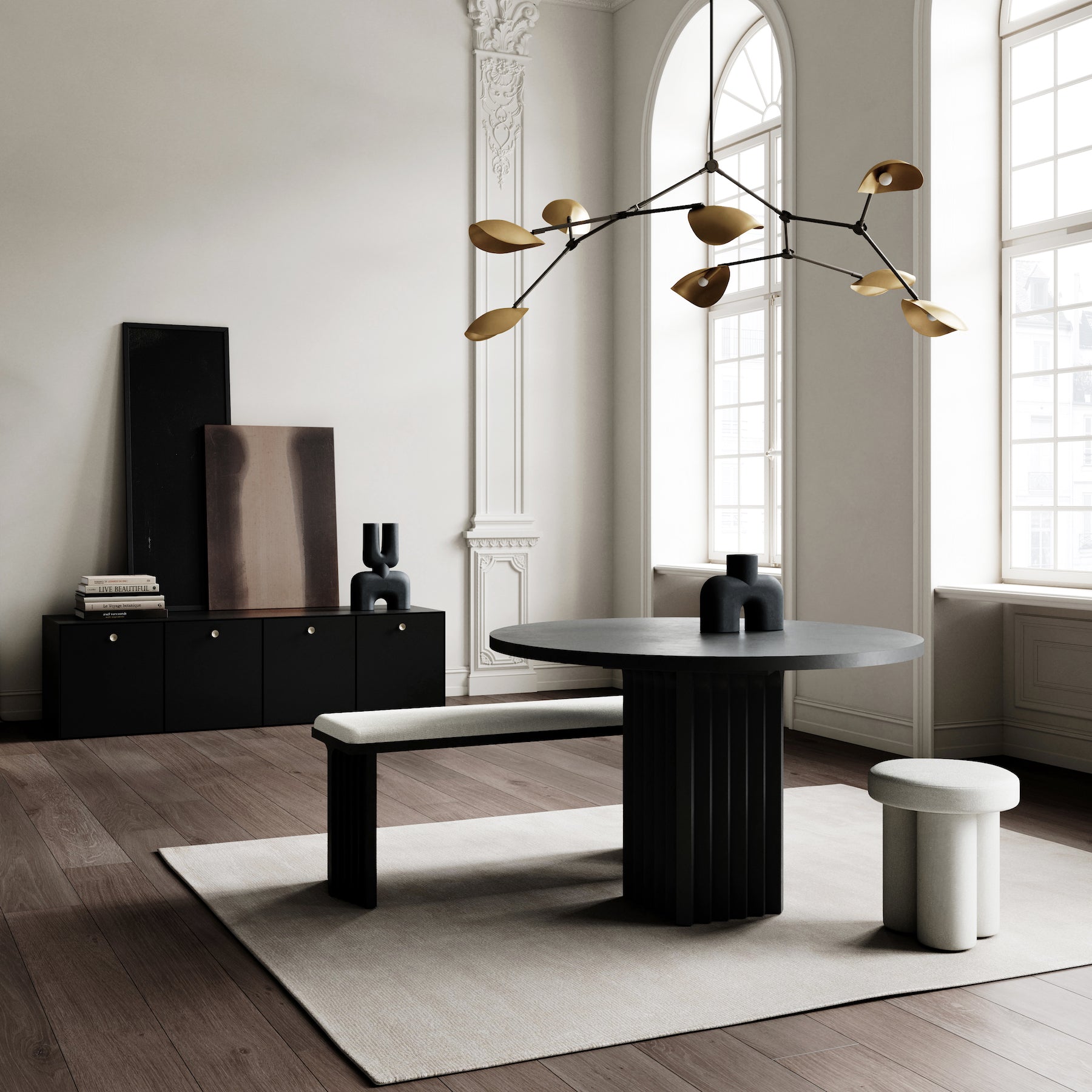Stingray Chandelier, Brass