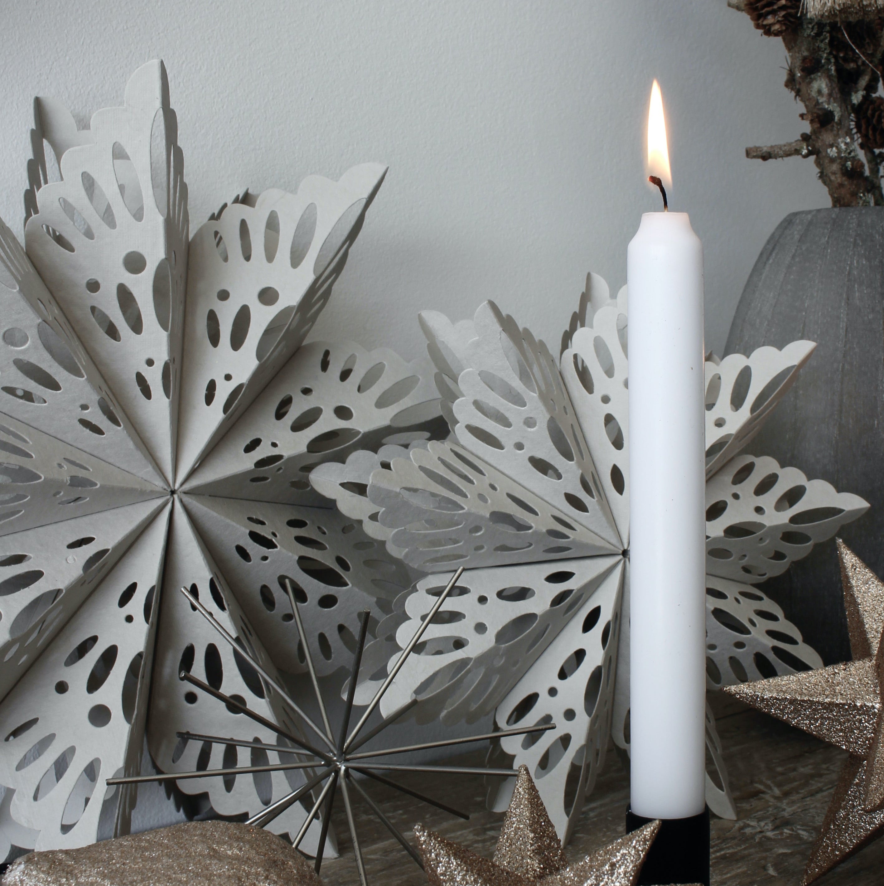 SUSTAIN Folding Snowflake, large nude grey