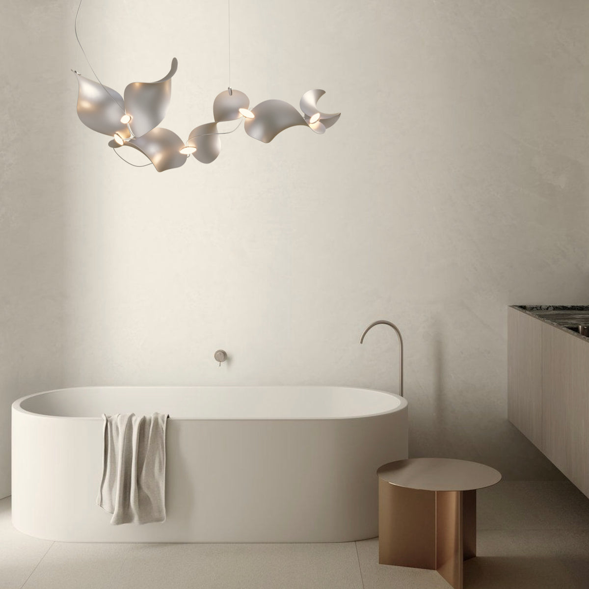 Dune 6 Curve Chandelier - 5 Finish Options