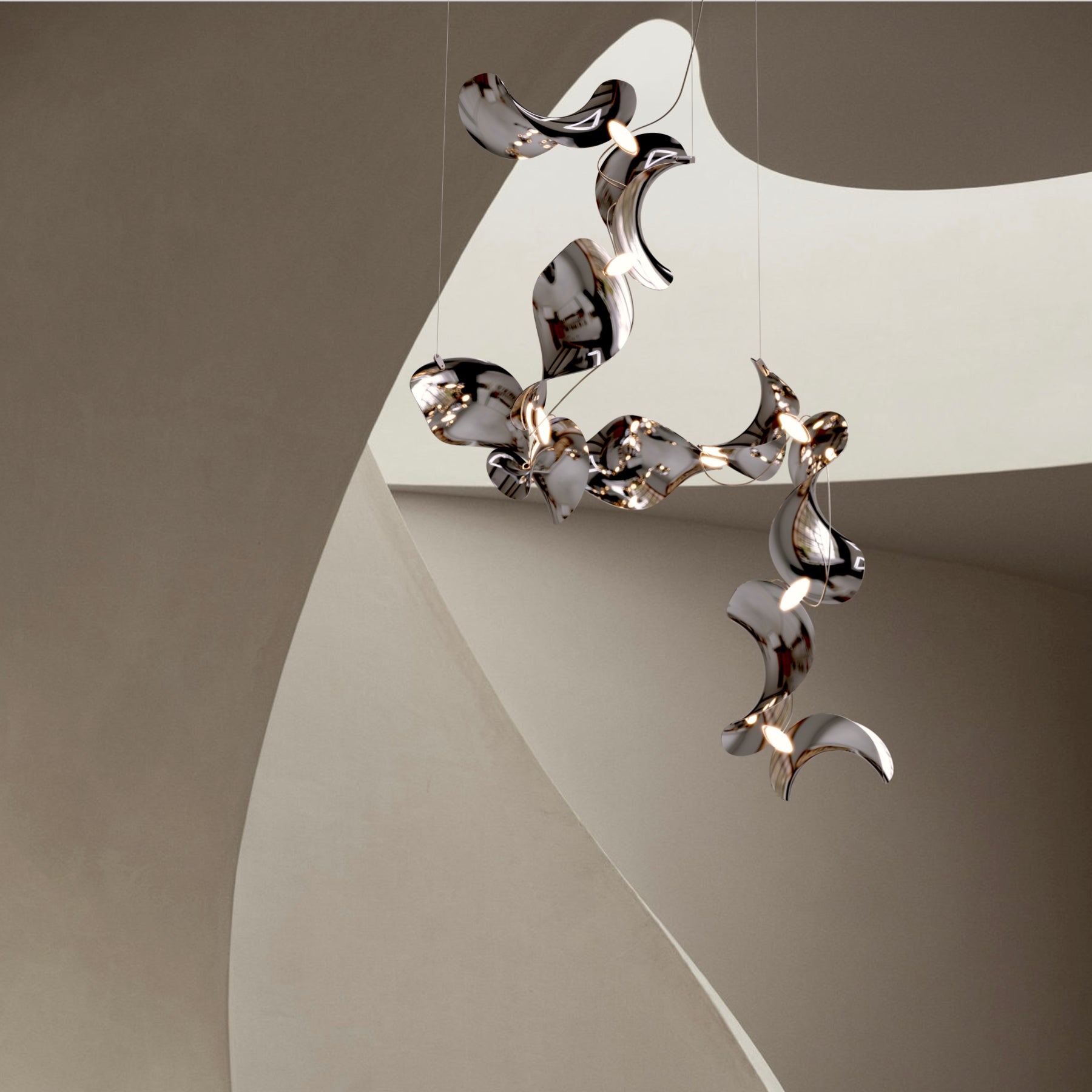Dune 10 Spiral Chandelier - 5 Finish Options