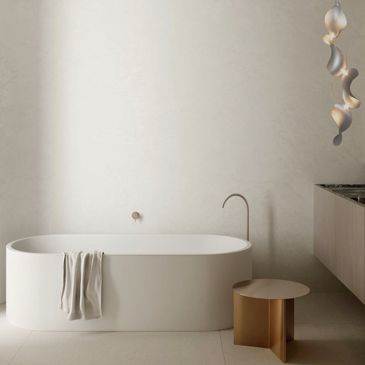 Dune 4 Vertical Line Chandelier - 5 Finish Options