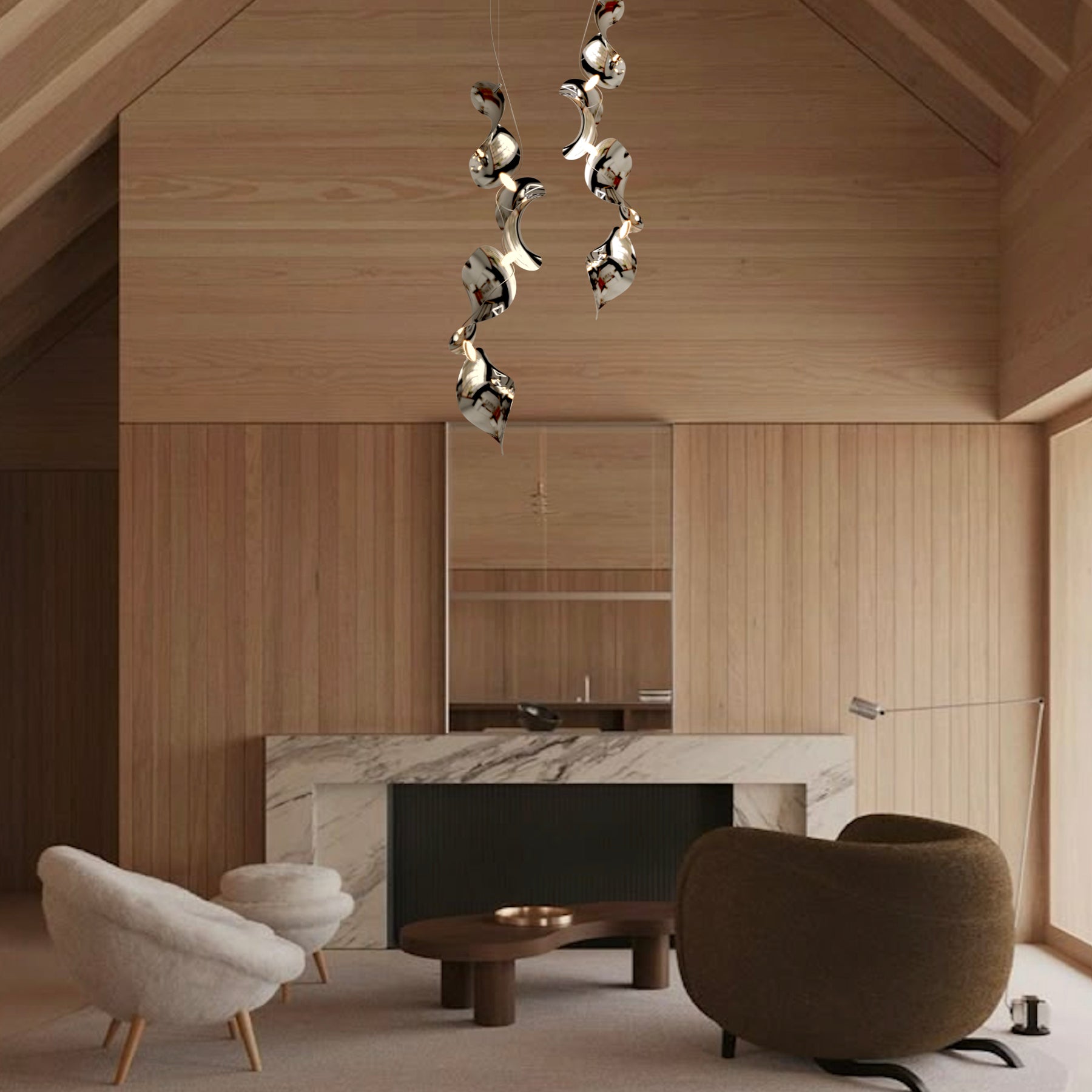 Dune 4 Vertical Line Chandelier - 5 Finish Options