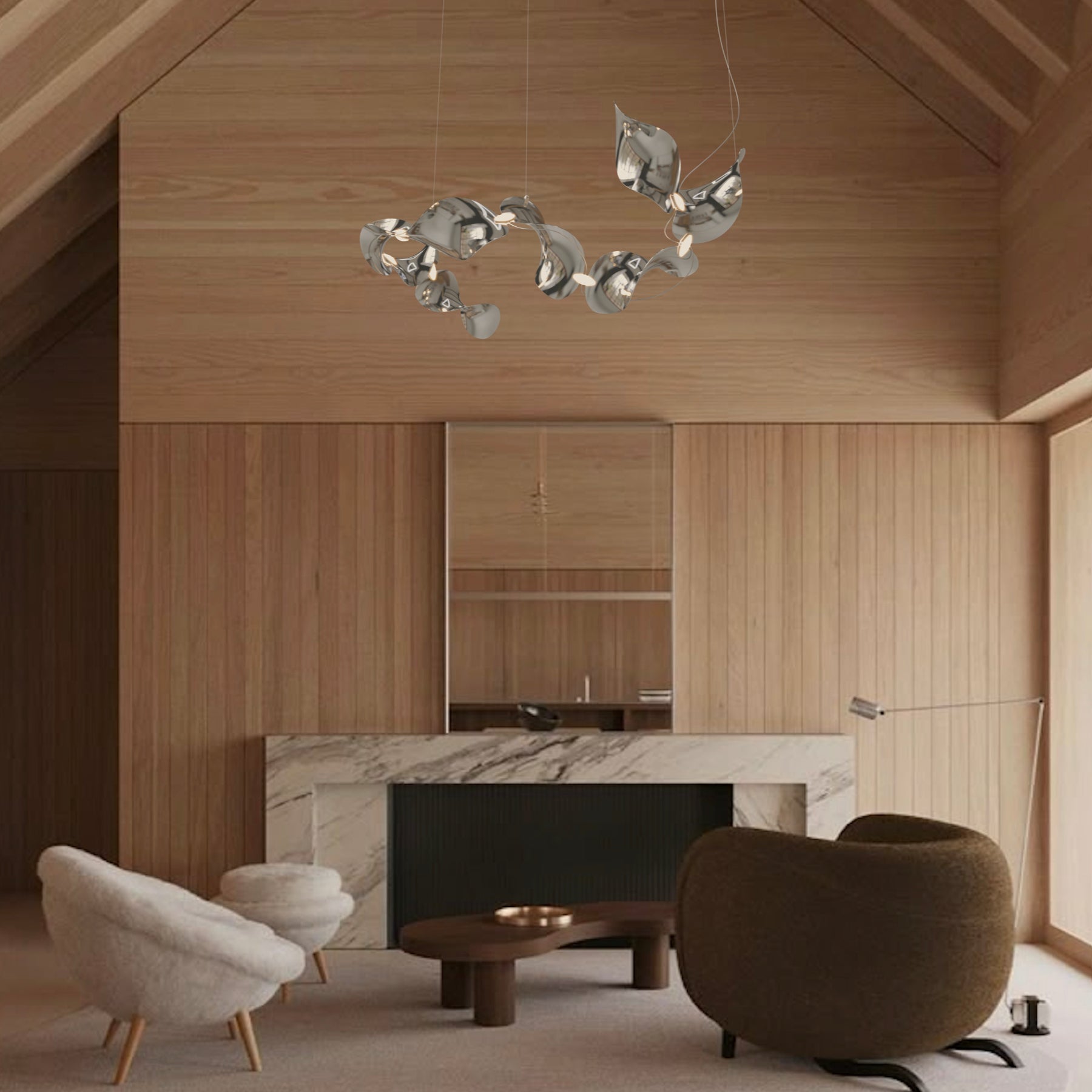 Dune 8 Curve Chandelier - 5 Finish Options