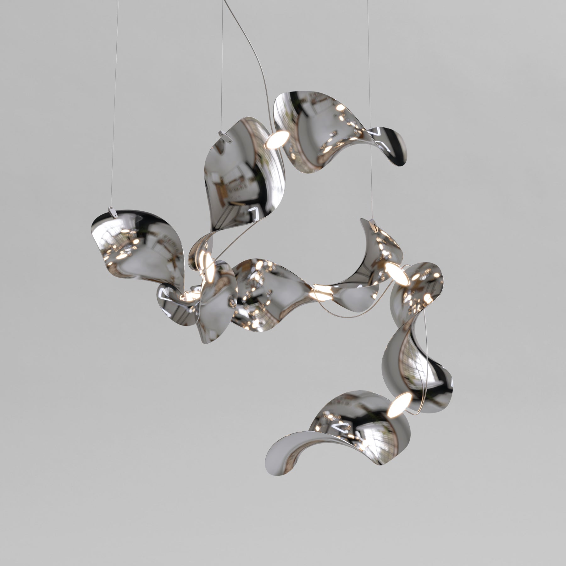 Dune 8 Spiral Chandelier - 2 Finish Options*