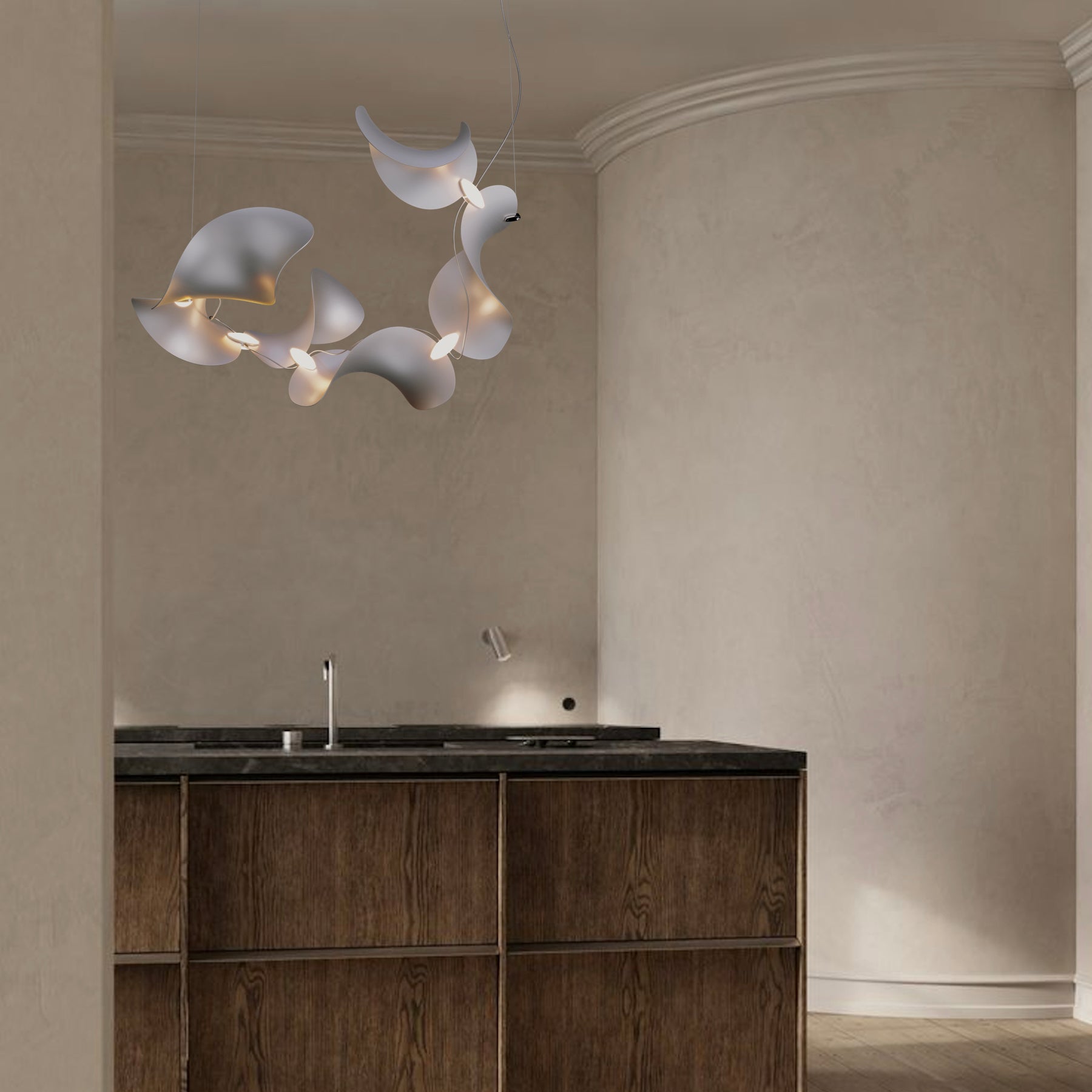 Dune 6 Spiral Chandelier - 5 Finish Options