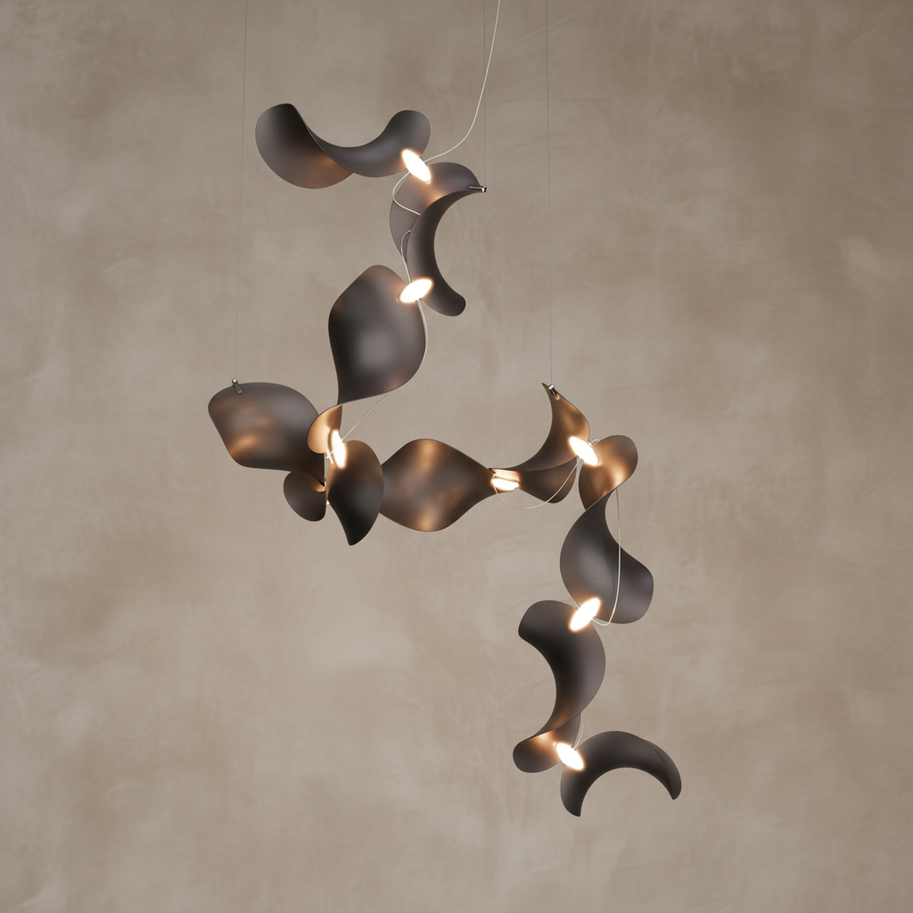 Dune 10 Spiral Chandelier - 5 Finish Options
