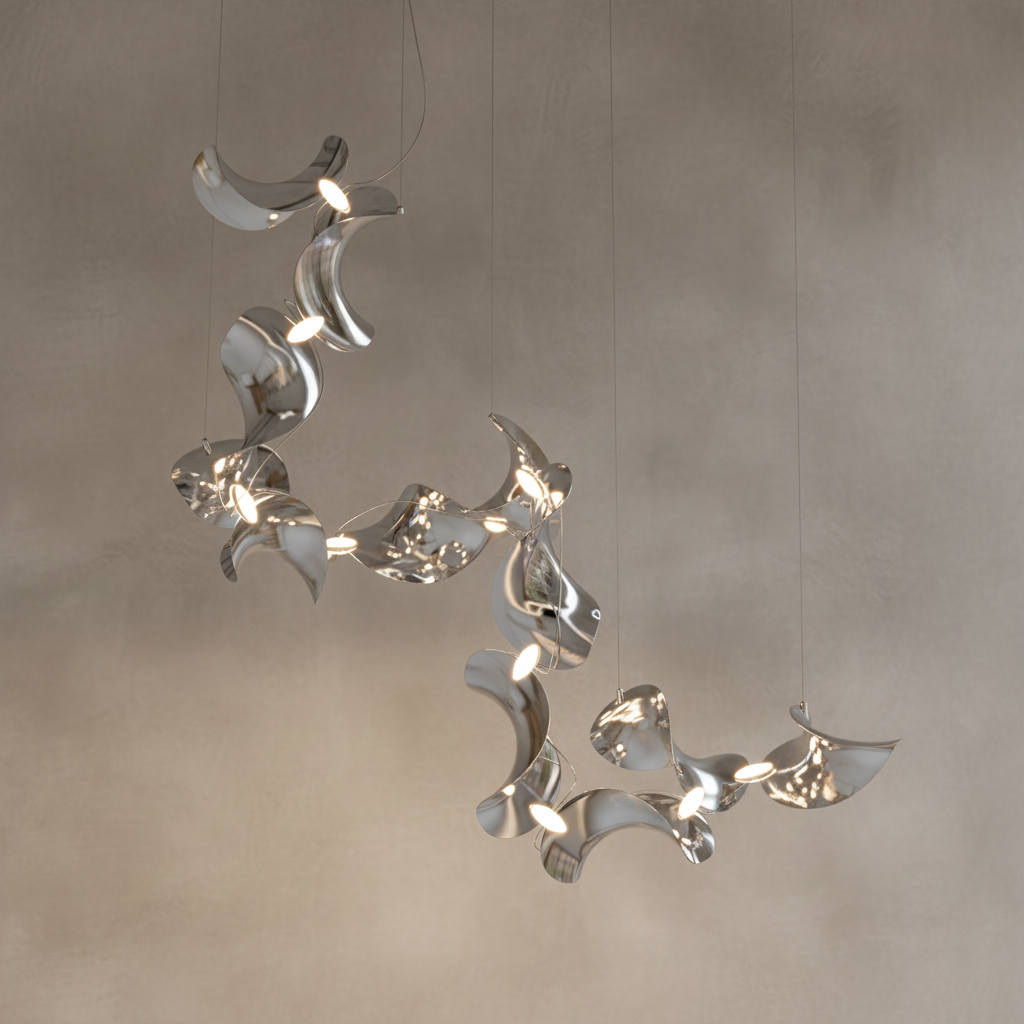 Dune 12 Spiral Chandelier - 5 Finish Options