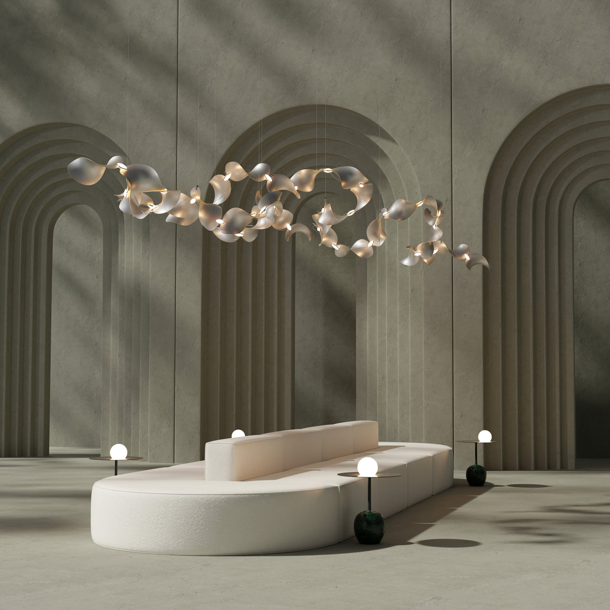 Dune 16 Curve Chandelier - 5 Finish Options