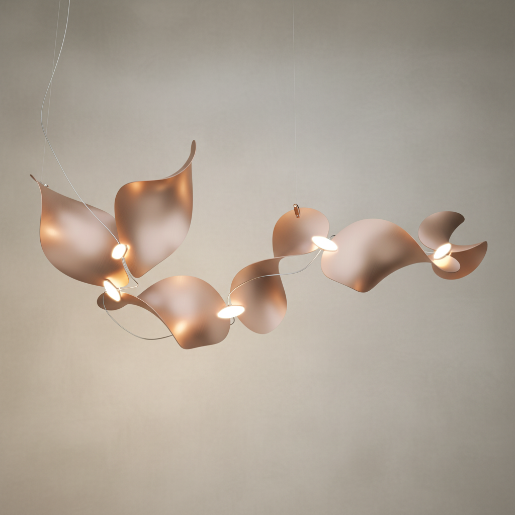 Dune 6 Curve Chandelier - 5 Finish Options