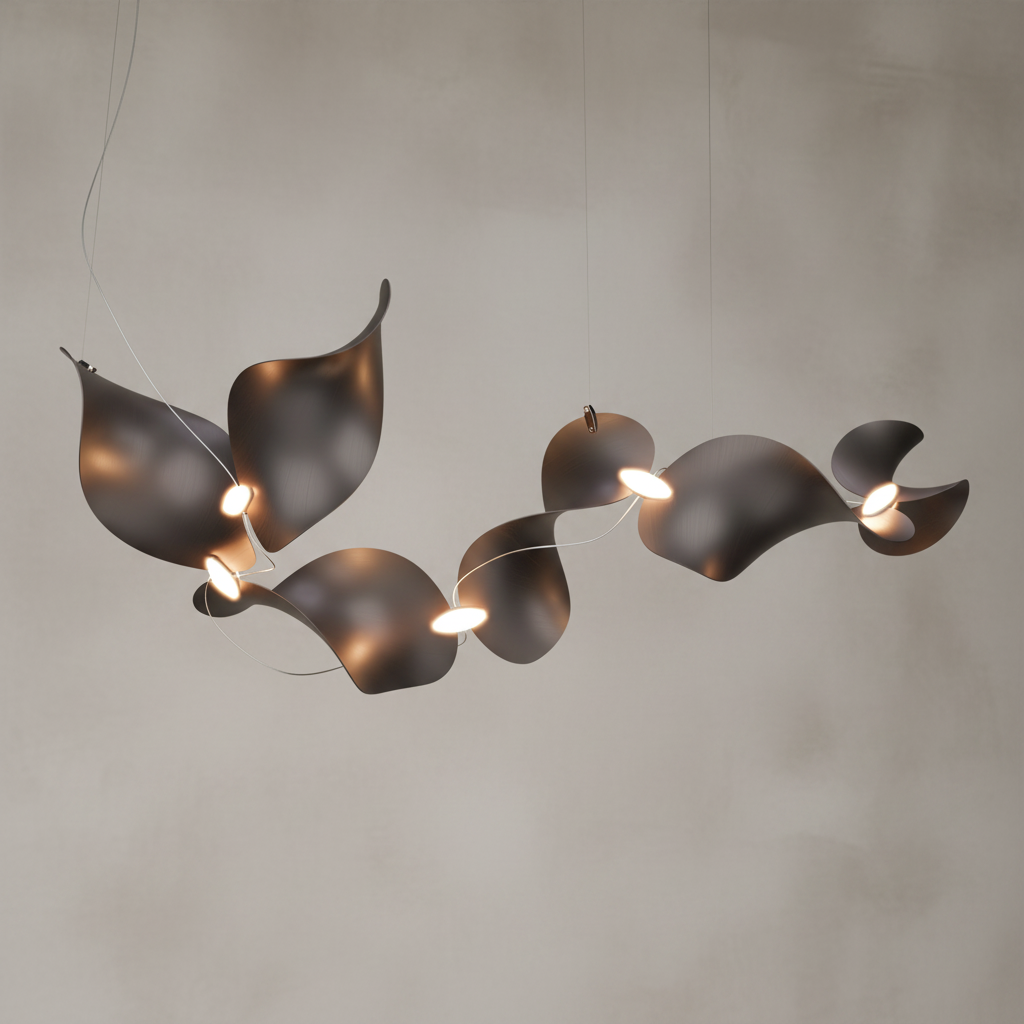 Dune 6 Curve Chandelier - 5 Finish Options