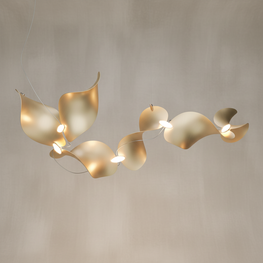 Dune 6 Curve Chandelier - 5 Finish Options
