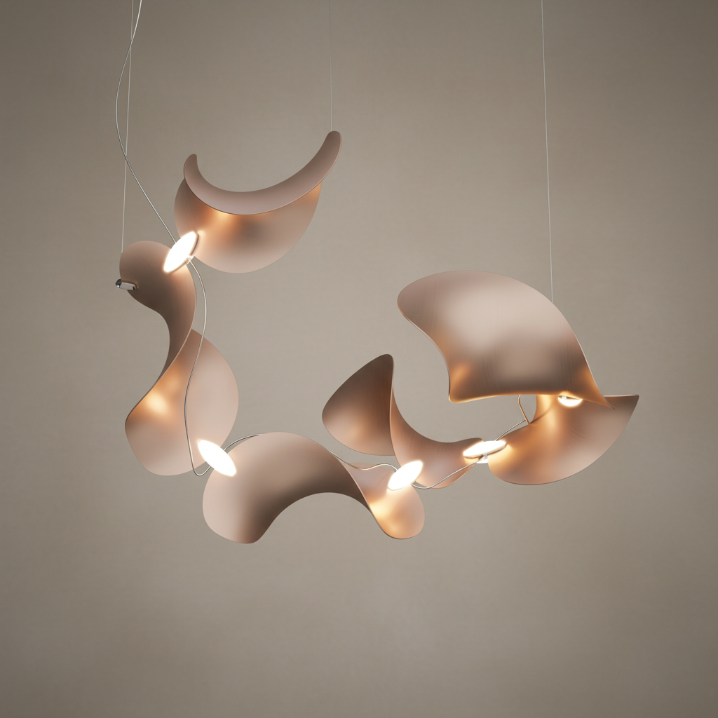 Dune 6 Spiral Chandelier - 5 Finish Options