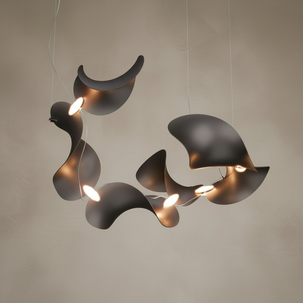Dune 6 Spiral Chandelier - 5 Finish Options