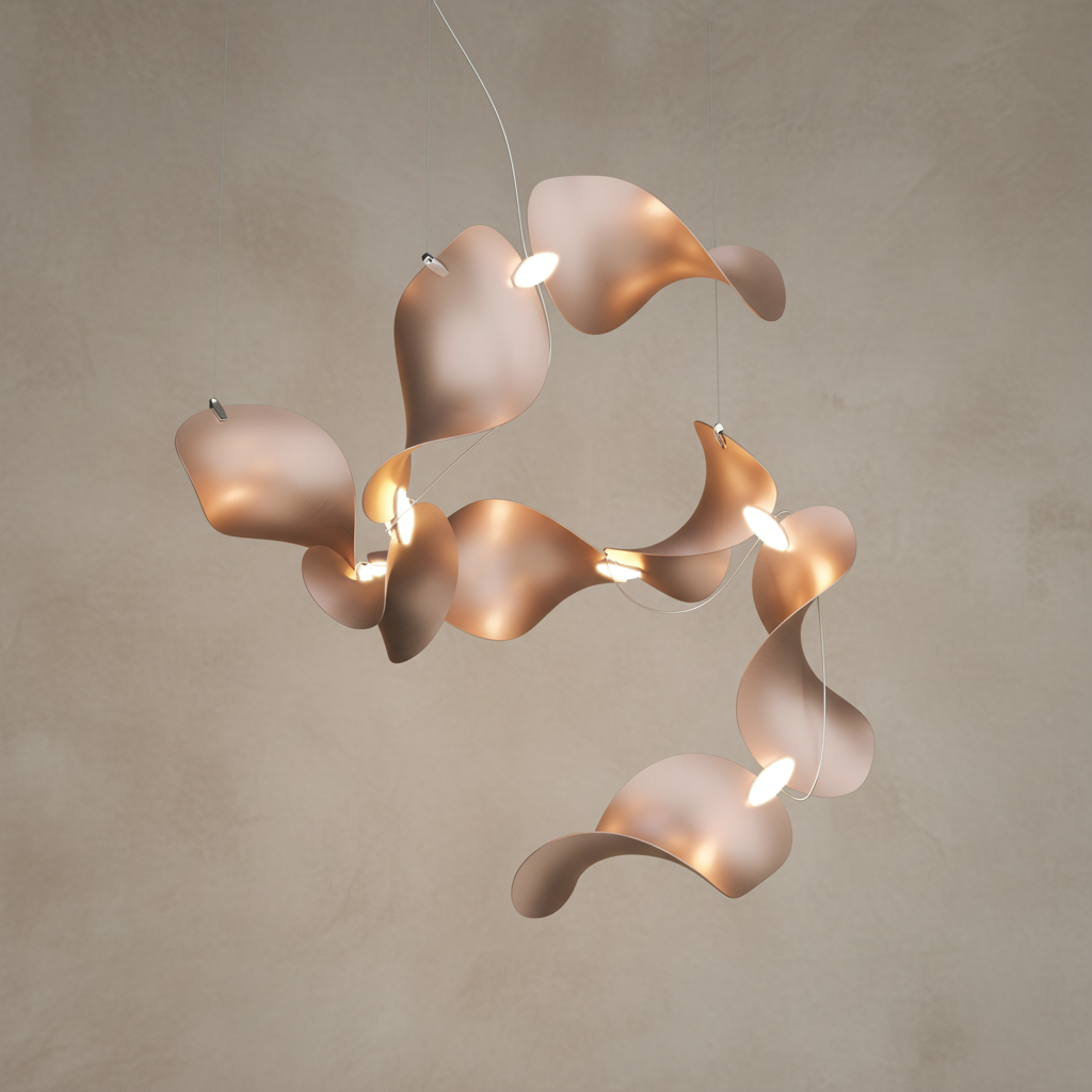 Dune 8 Spiral Chandelier - 5 Finish Options