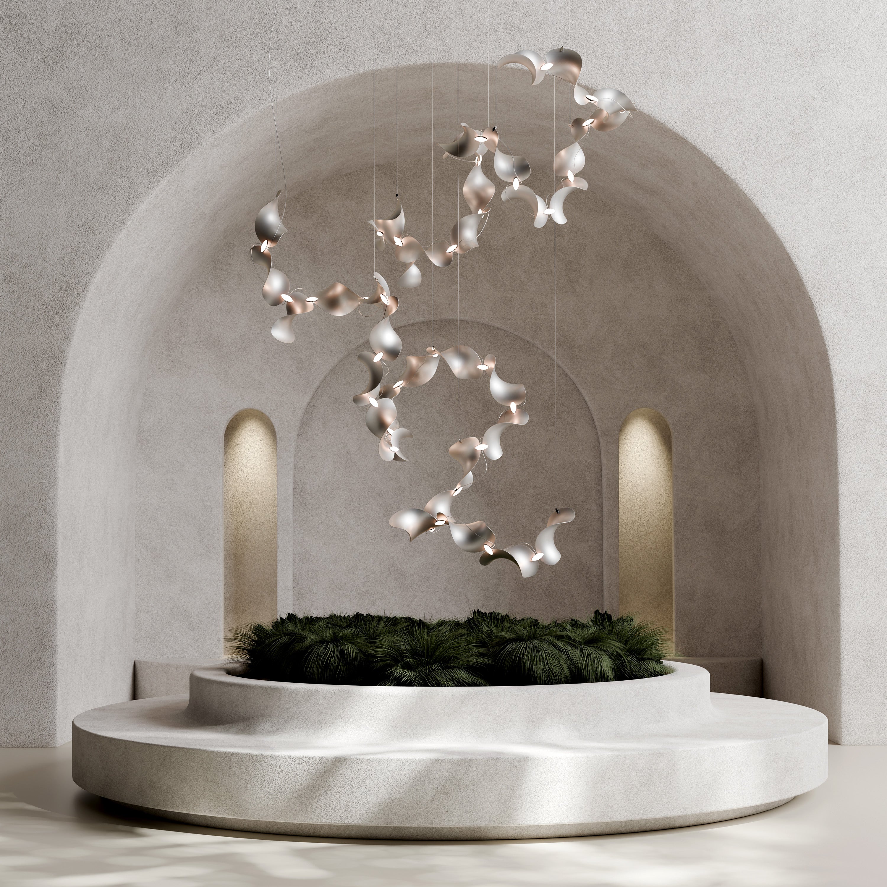 Dune 16 Spiral Chandelier - 5 Finish Options