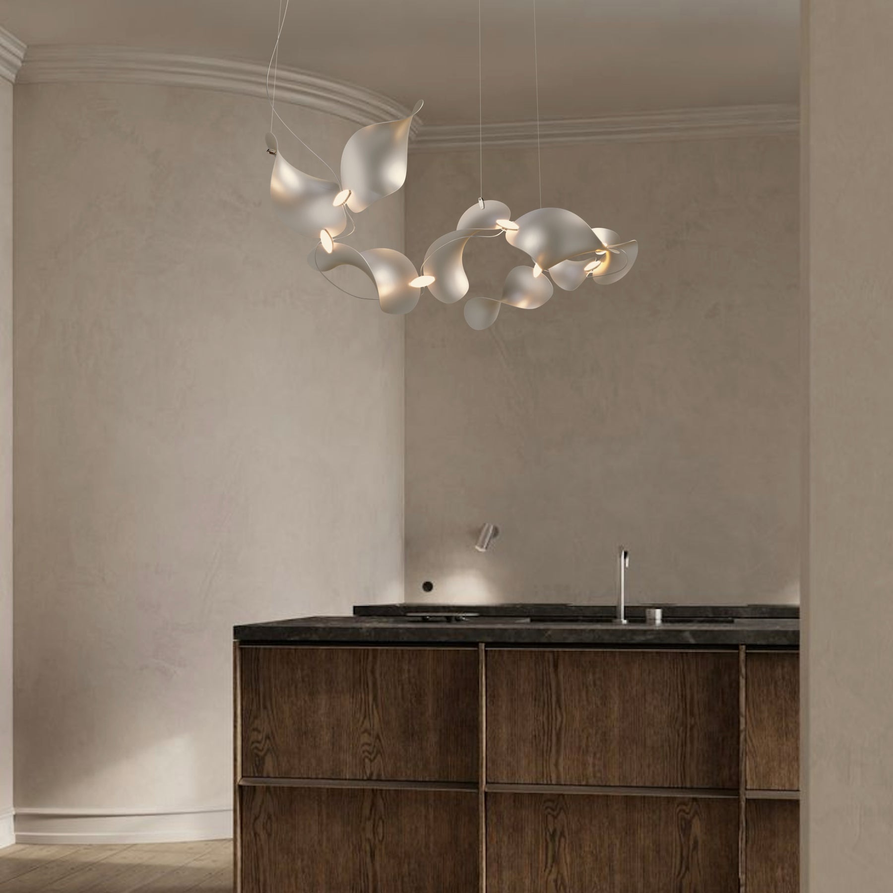 Dune 8 Curve Chandelier - 5 Finish Options