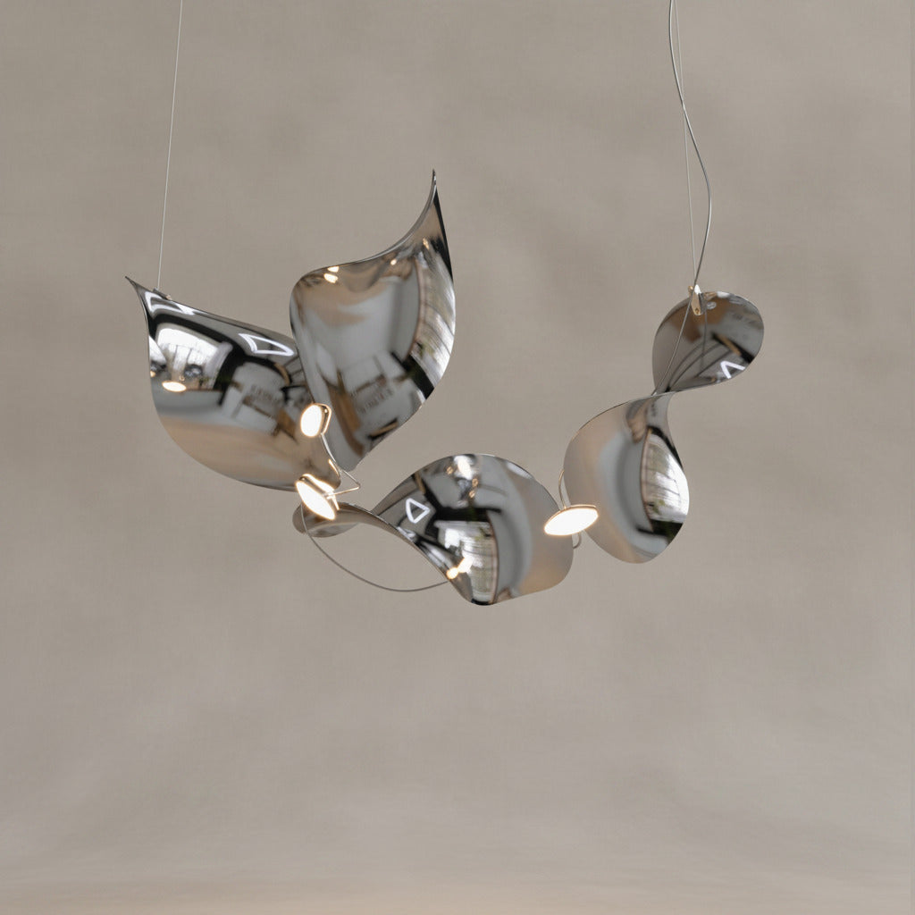 Dune 4 Curve Chandelier - 5 Finish Options