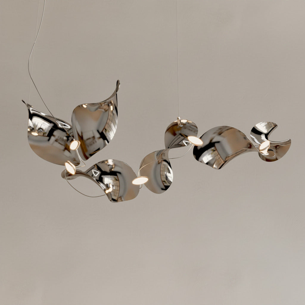 Dune 6 Curve Chandelier - 5 Finish Options