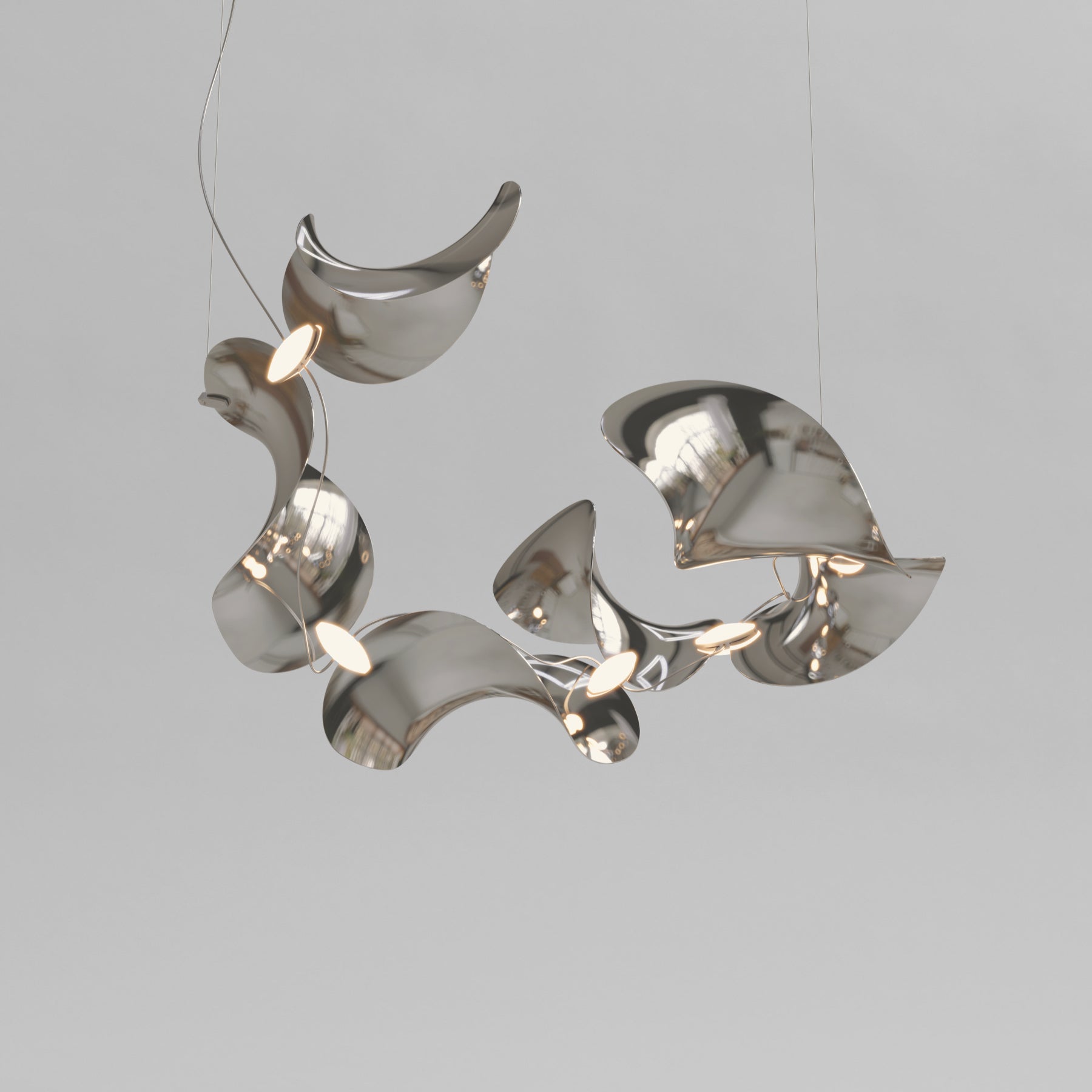 Dune 6 Spiral Chandelier - 5 Finish Options