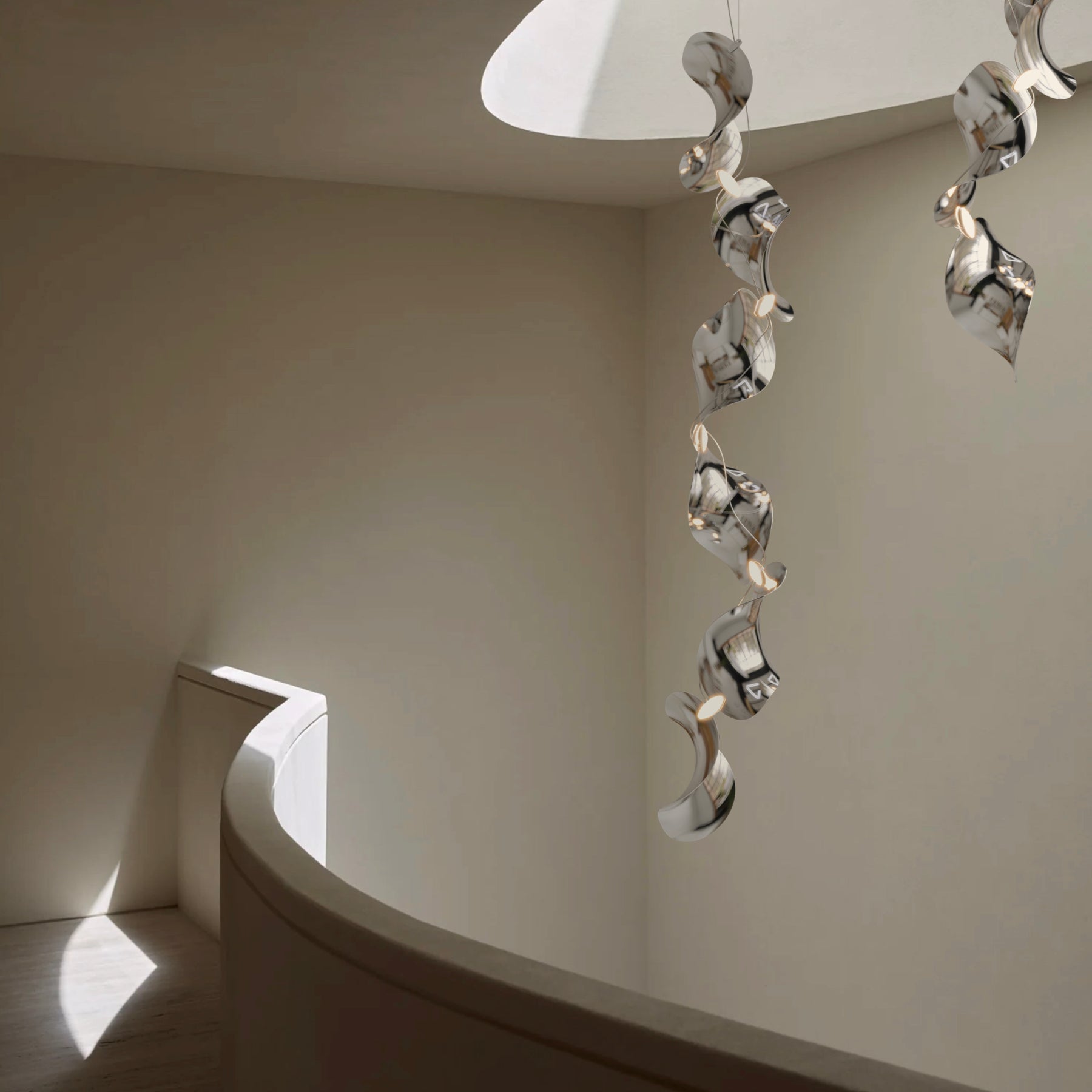 Dune 6 Vertical Line Chandelier - 5 Finish Options