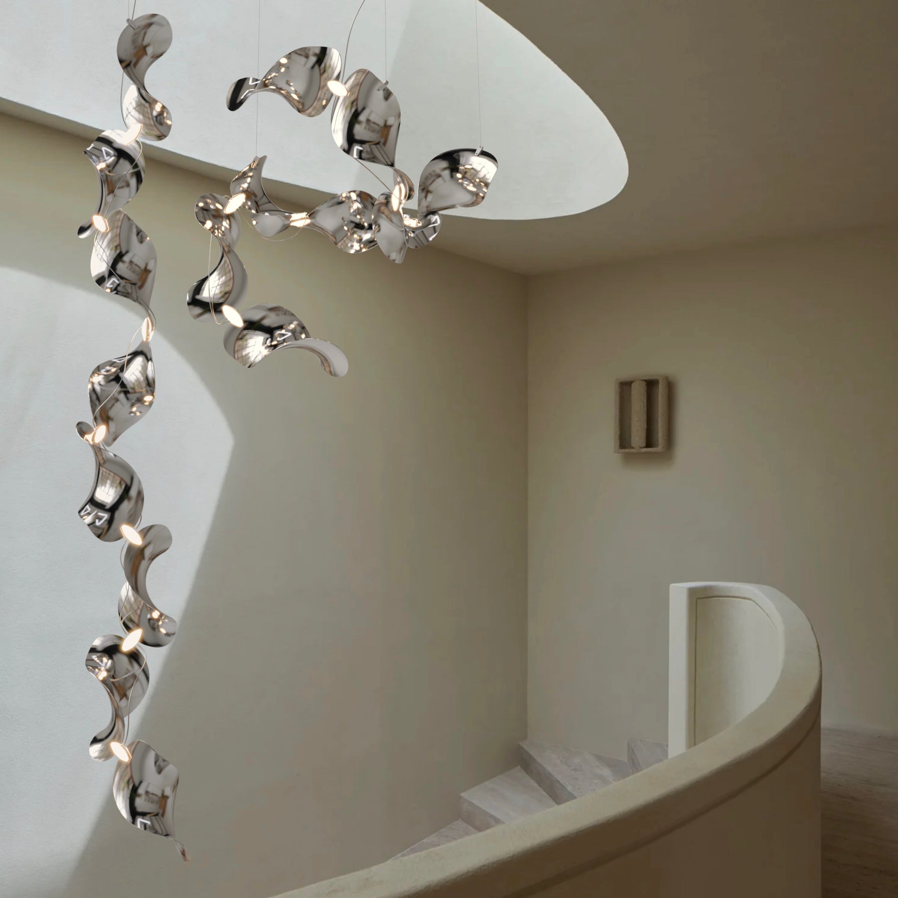 Dune 8 Vertical Line Chandelier - 5 Finish Options