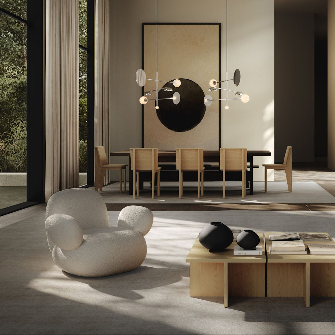 Toe Armchair, Flat - Off White Bouclé
