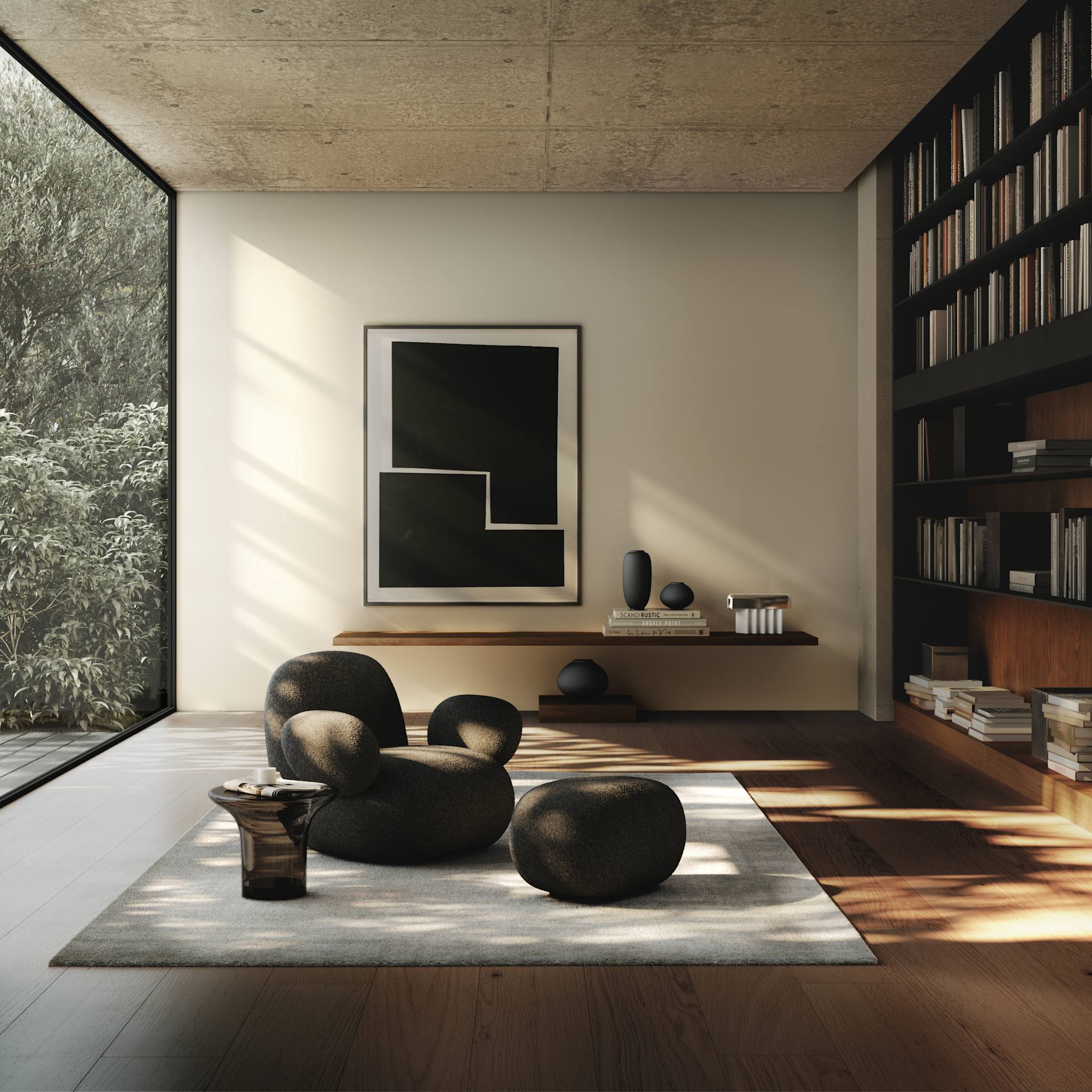 Sunao Vase Fat, Mini - Black