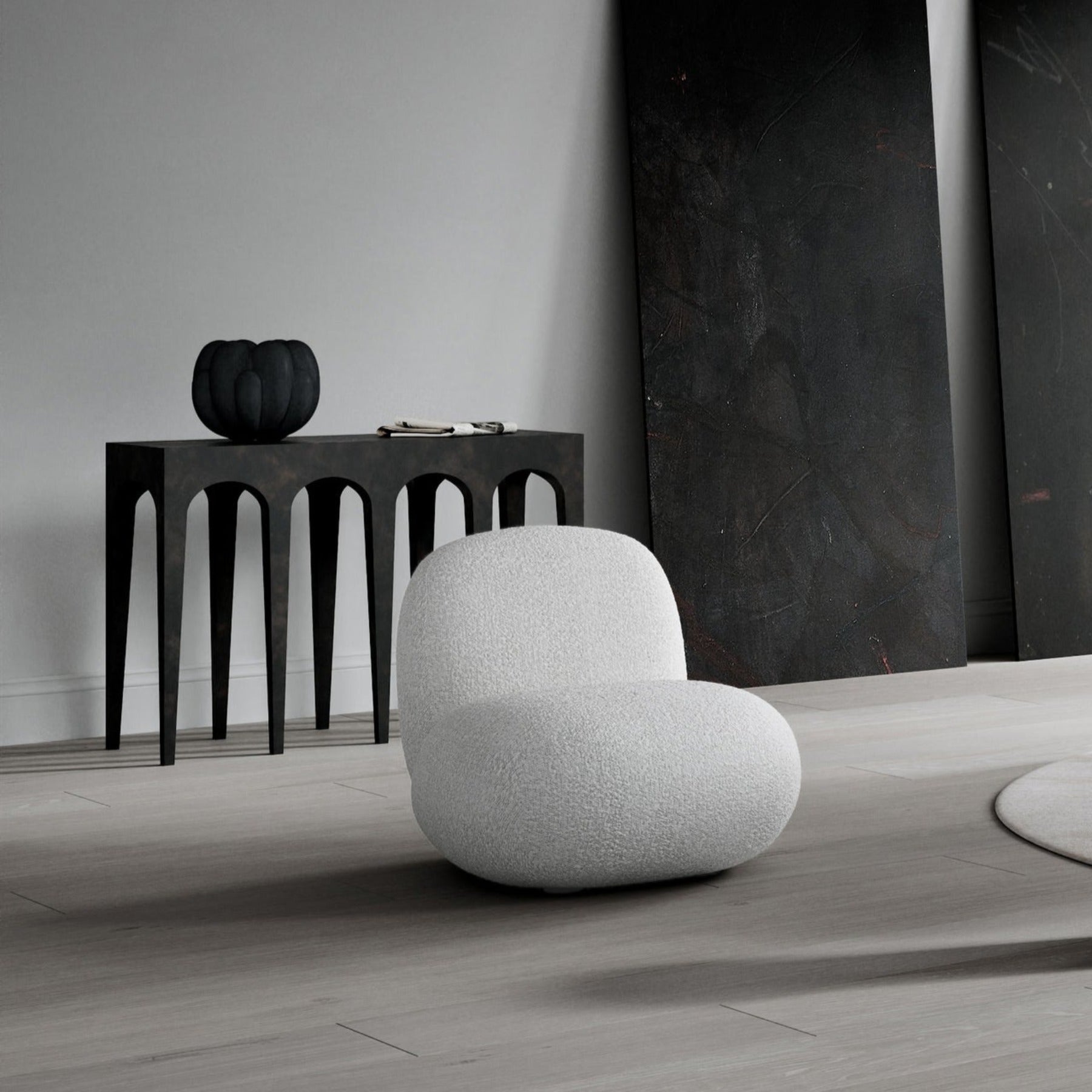 Toe Chair, Flat - Bouclé