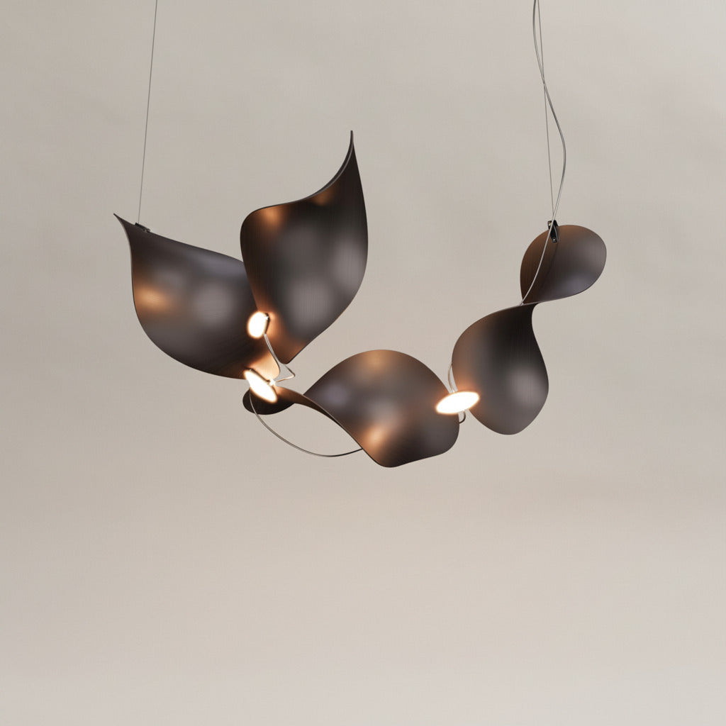 Dune 4 Curve Chandelier - 5 Finish Options