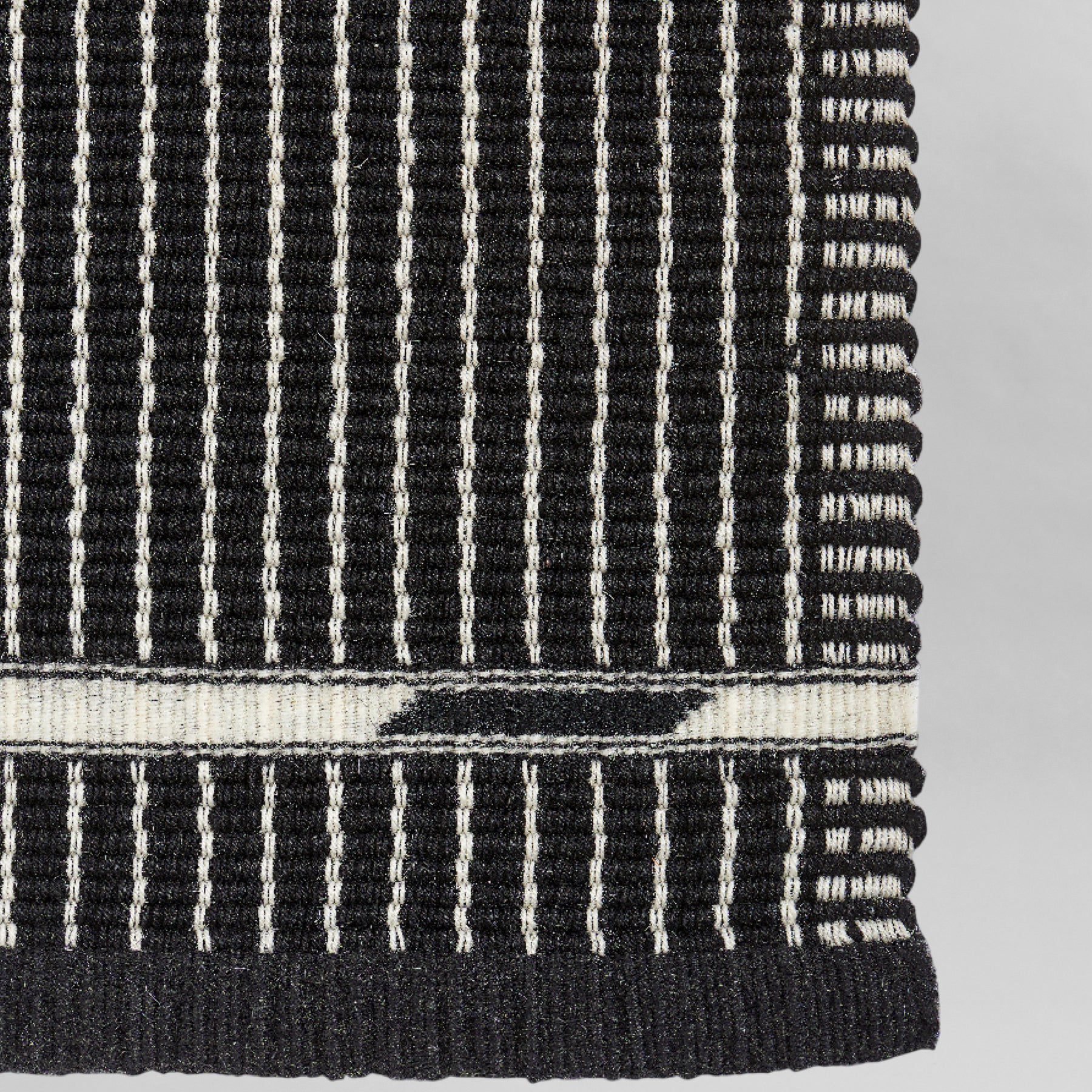 Vibeke Klint Rug VK-3, Black/Off-White - Large Runner 2.5'x8'