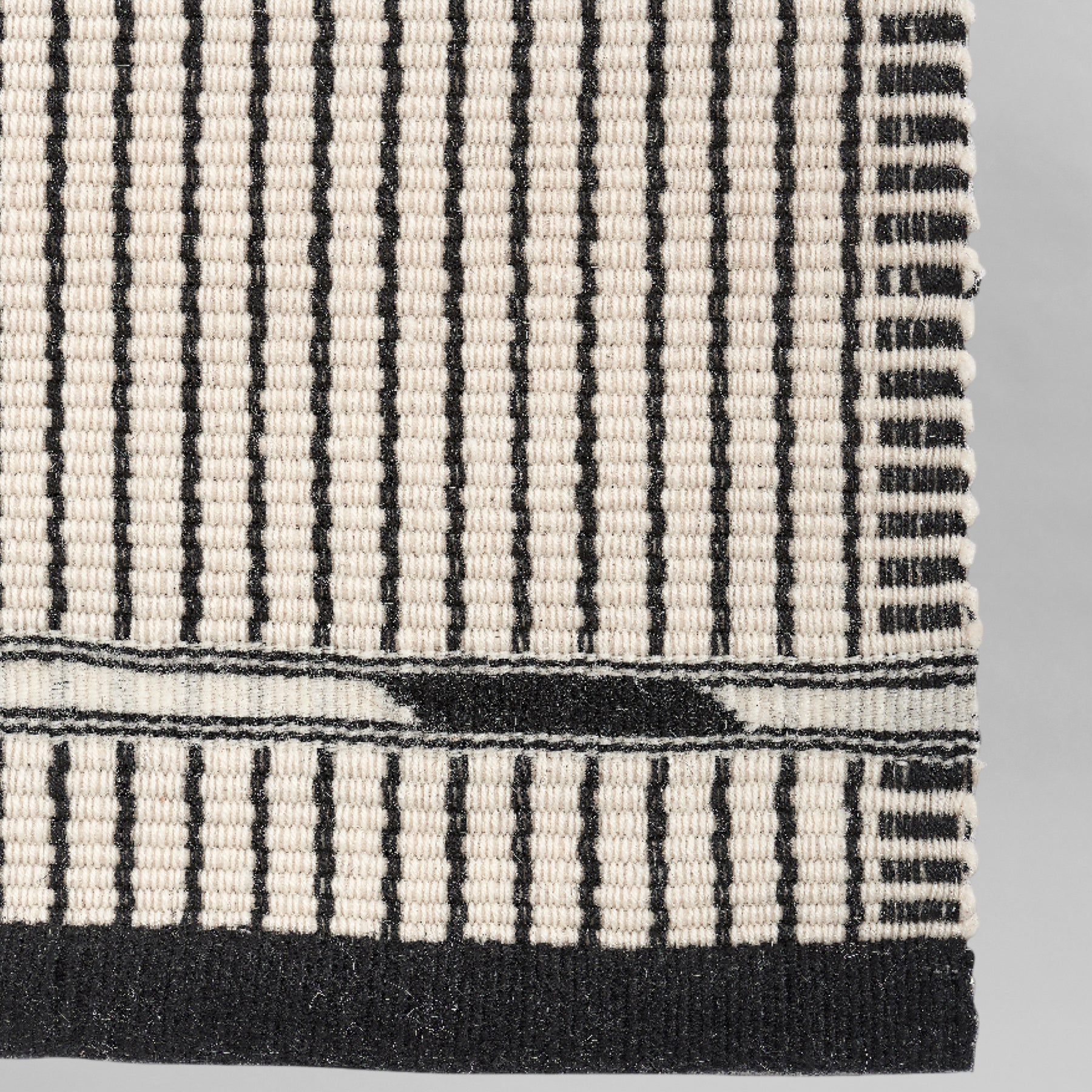 Vibeke Klint Rug VK-3, Off-White/Black - Small Runner 2' x 4.25'