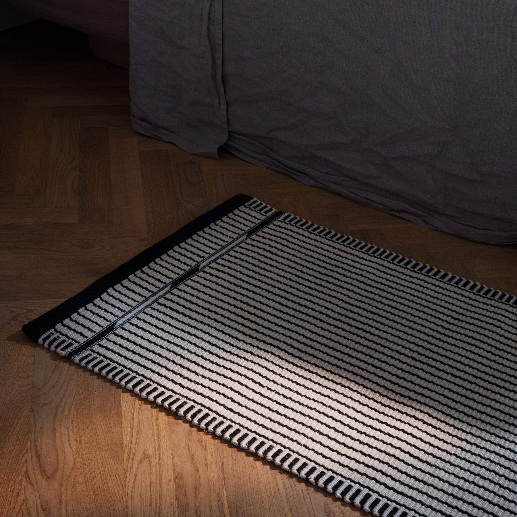 Vibeke Klint Rug VK-3, Off-White/Black - Small Runner 2' x 4.25'