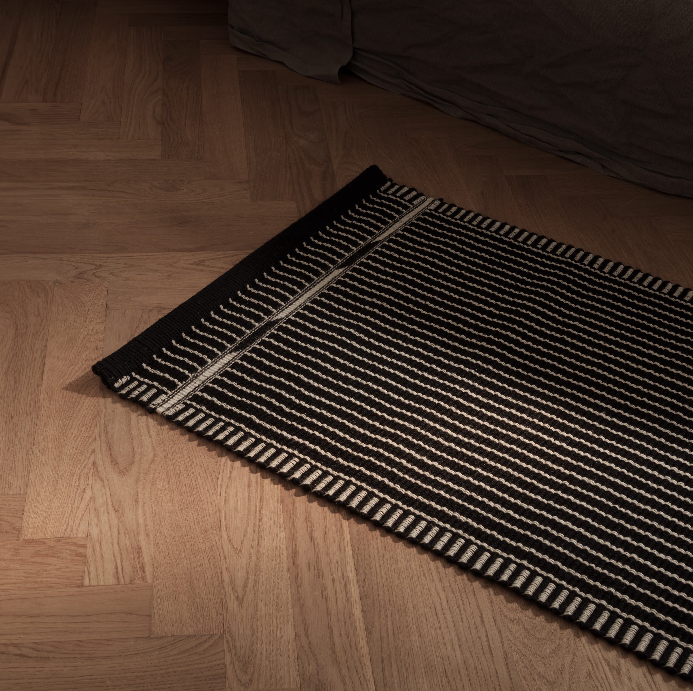 Vibeke Klint Rug VK-3, Black/Off-White - Large Runner 2.5'x8'