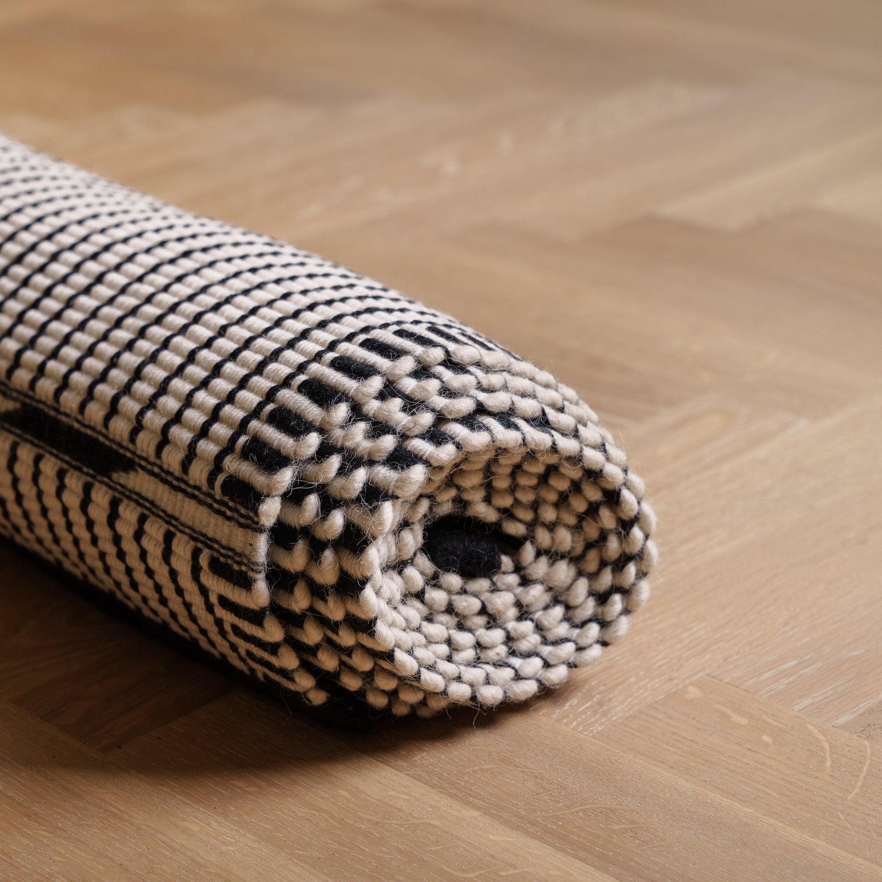 Vibeke Klint Rug VK-3, Off-White/Black - Large Runner 2.5'x8'